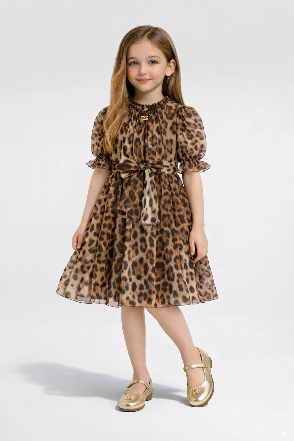 Шовкова сукня Dolce & Gabbana Kids з леопардовим принтом - 2