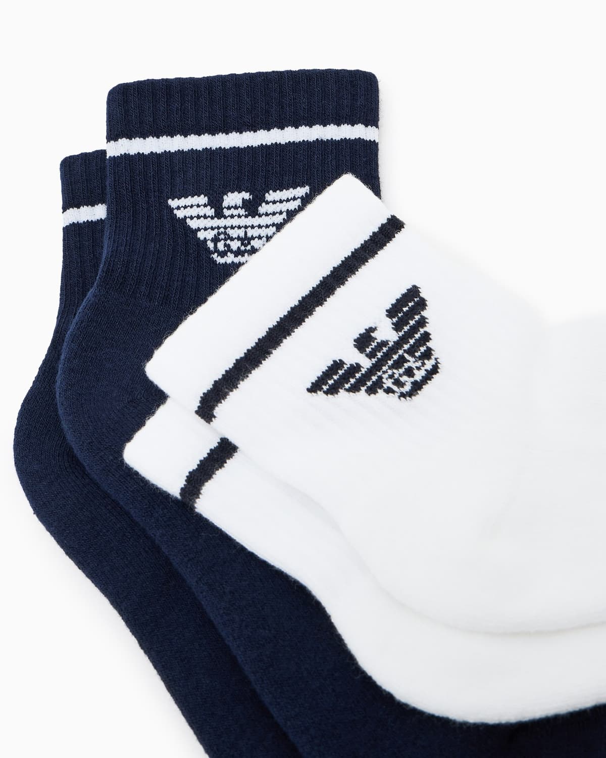 Emporio Armani Kids Two-Pack Terry Cotton Socks with Jacquard Eagle - 2