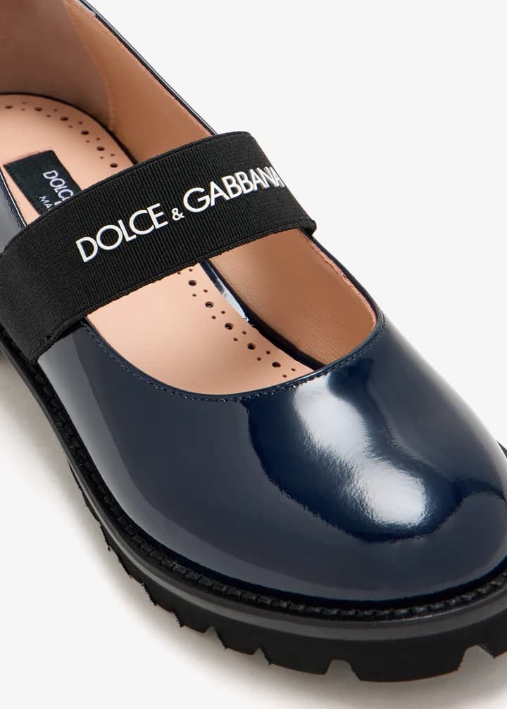Dolce & Gabbana Kids Girls Patent Leather Ballerina Flats - 3