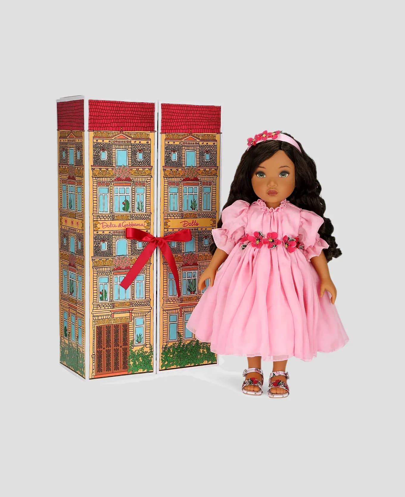 Лялька Dolce&Gabbana Kids у сукні з шифону - 5