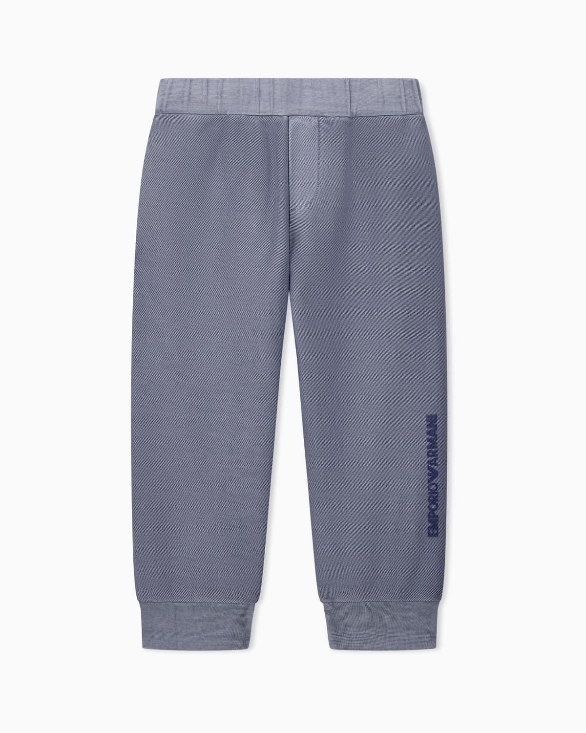 Emporio Armani Dziecięce spodnie dresowe z ukośnego jerseyu delavé