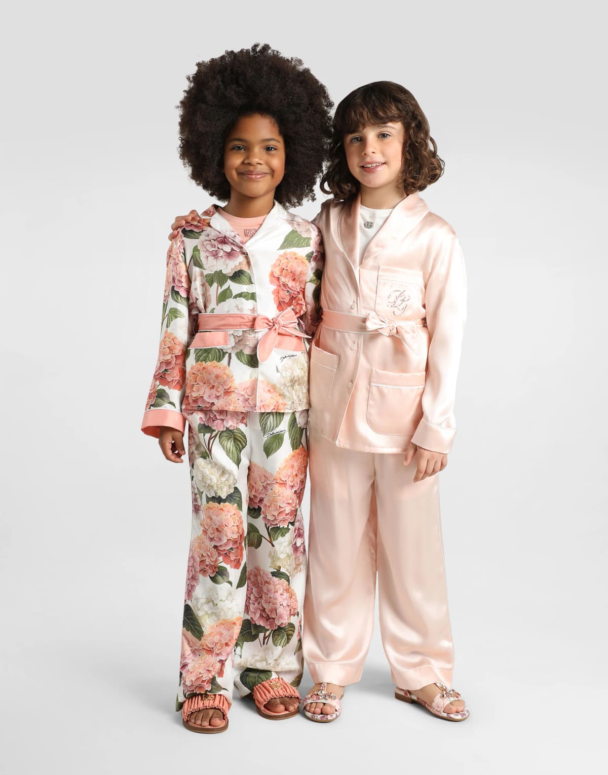 Dolce & Gabbana Kids дитяча сорочка з шовкового твілу з принтом гортензій - 7