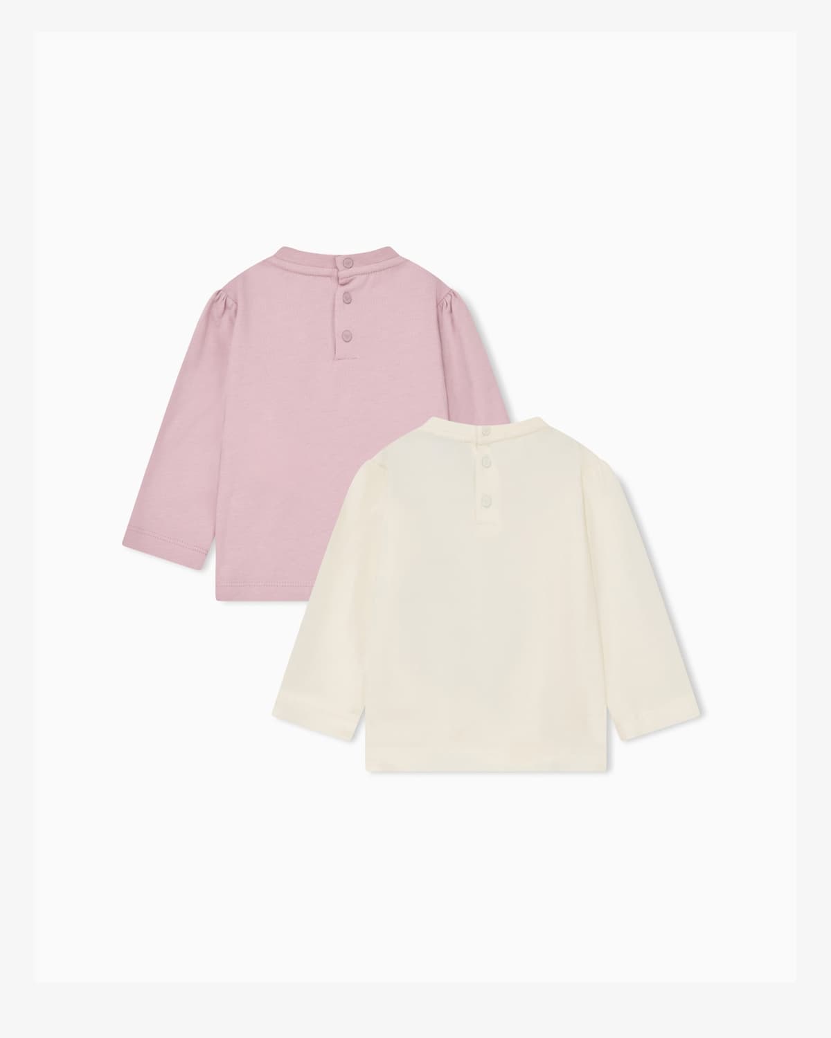 Emporio Armani Dziewczęcy dwupak T-shirtów z długim rękawem z brokatowym sercem - 3