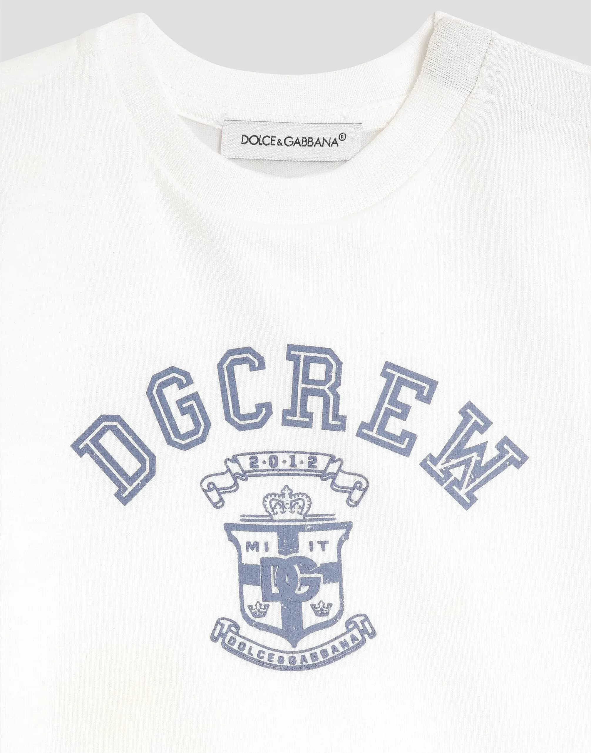 Бавовняна футболка Dolce & Gabbana Kids з принтом логотипу DG - 3