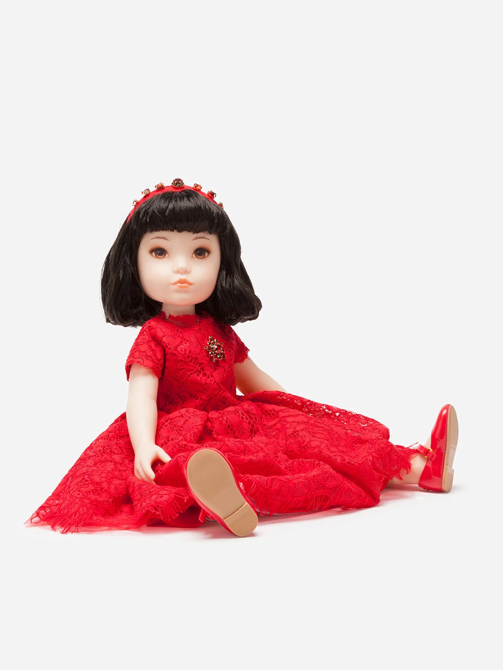 Лялька Dolce&Gabbana Kids у мереживній сукні - 4