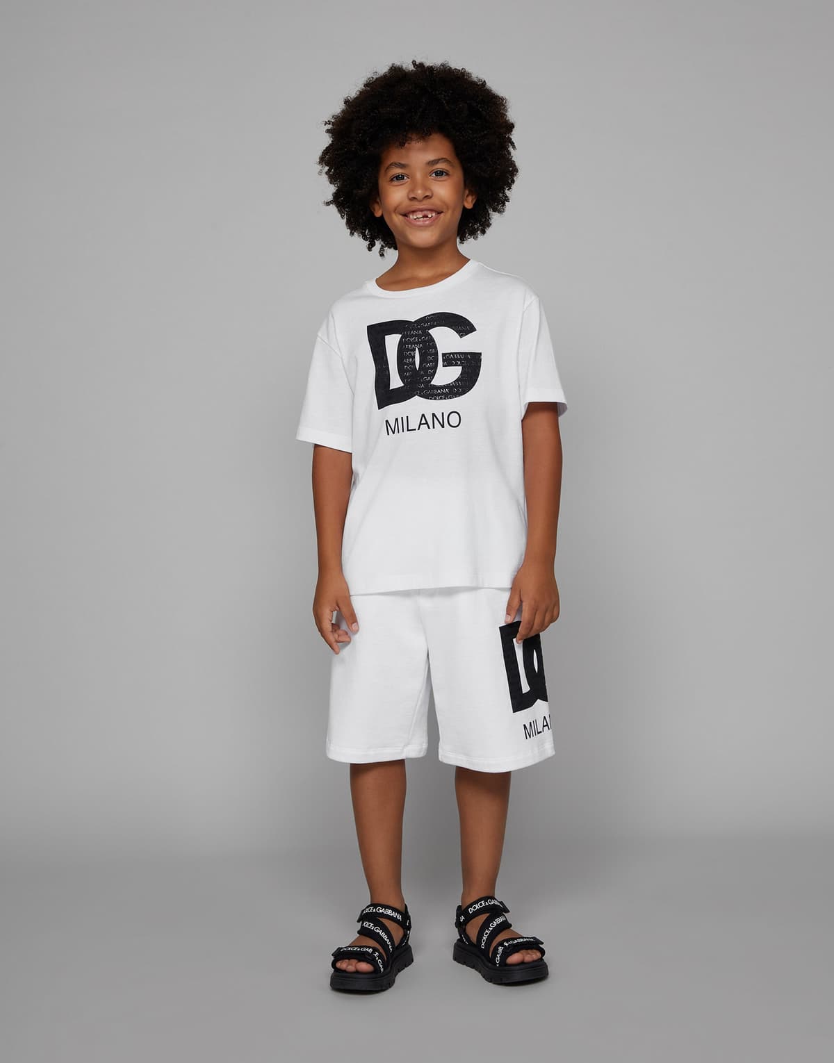 Dolce & Gabbana Kids Dziecięce szorty dresowe z nadrukiem logo DG - 2