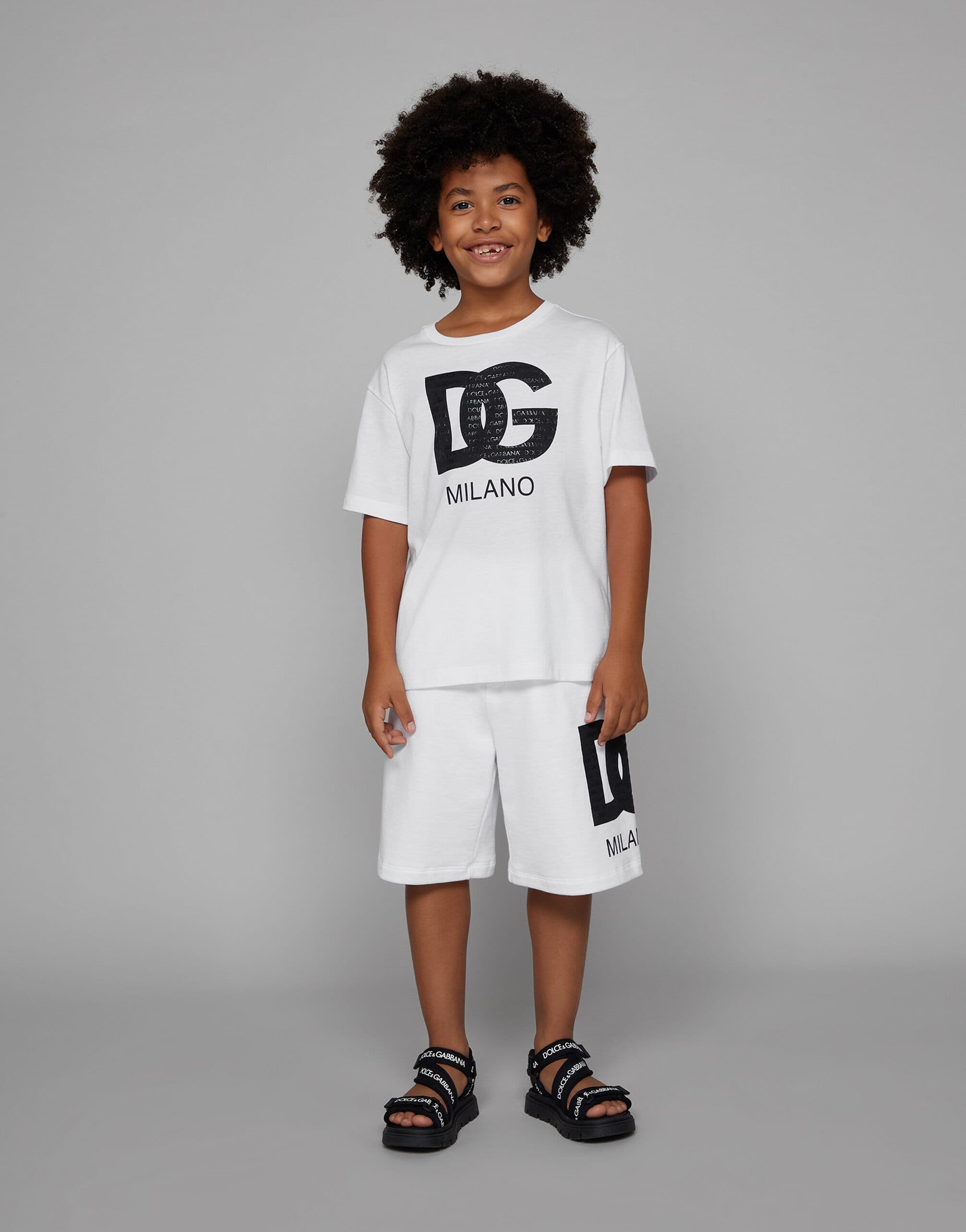 Dolce & Gabbana Kids Dziecięce szorty dresowe z nadrukiem logo DG - 2