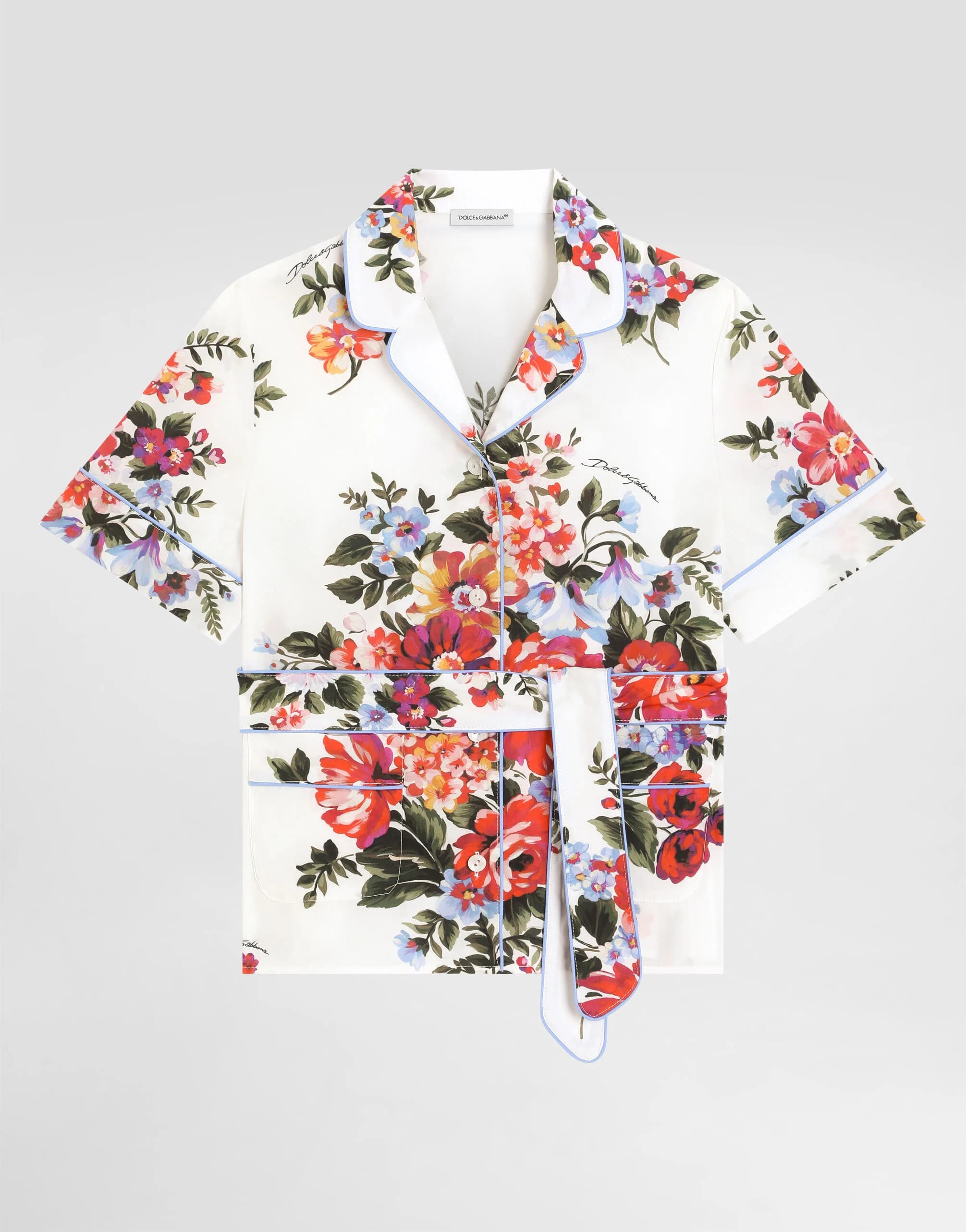 Dolce & Gabbana Kids Flower Bouquet-Print Vanity Poplin Shirt - 1