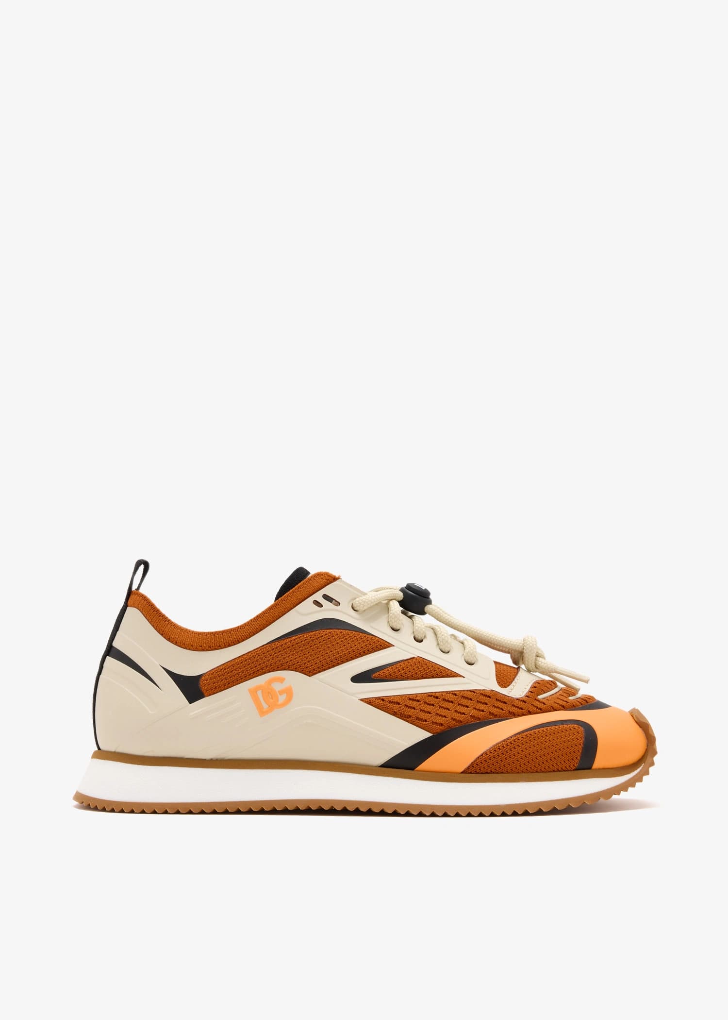 Dolce & Gabbana Kids Дитячі кросівки low-top з помаранчевої трикотажної сітки з логотипом DG - 1