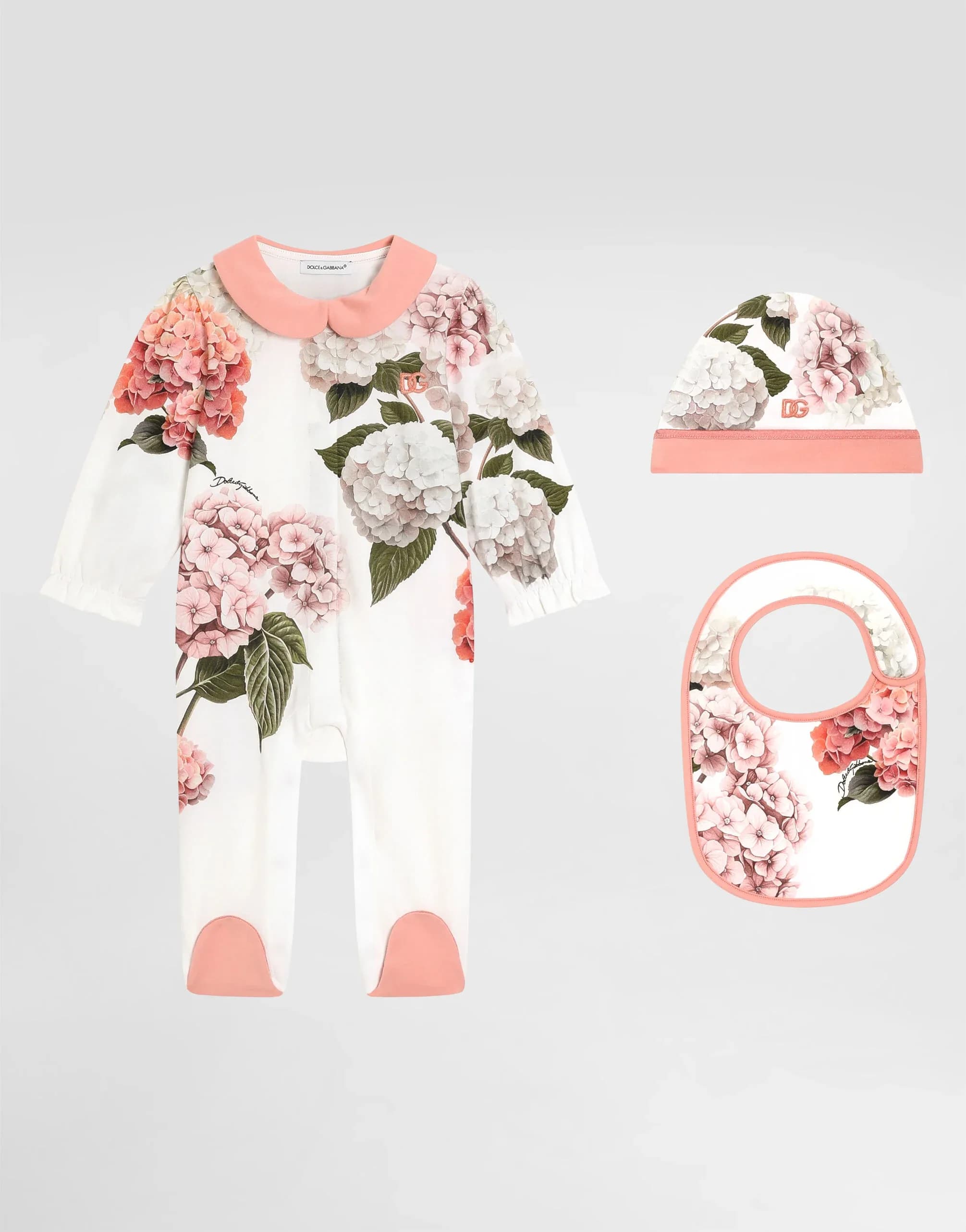 Dolce & Gabbana Kids noworodkowy 3-częściowy zestaw prezentowy z gładkiego jerseyu - 1