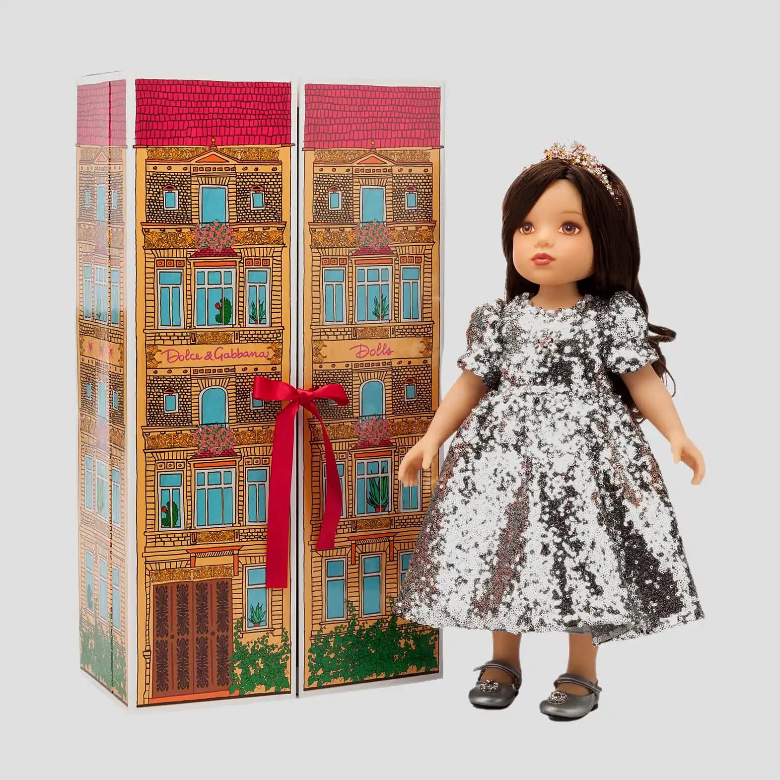 Лялька Dolce&Gabbana Kids у сукні з паєтками - 5