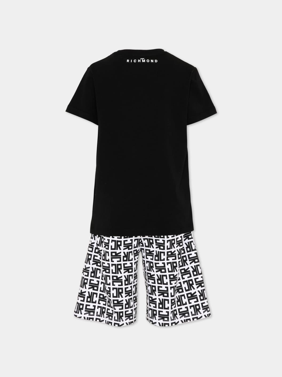 John Richmond Junior Dziecięcy zestaw T-shirt i szorty ZAGA z monogramem JR - 2
