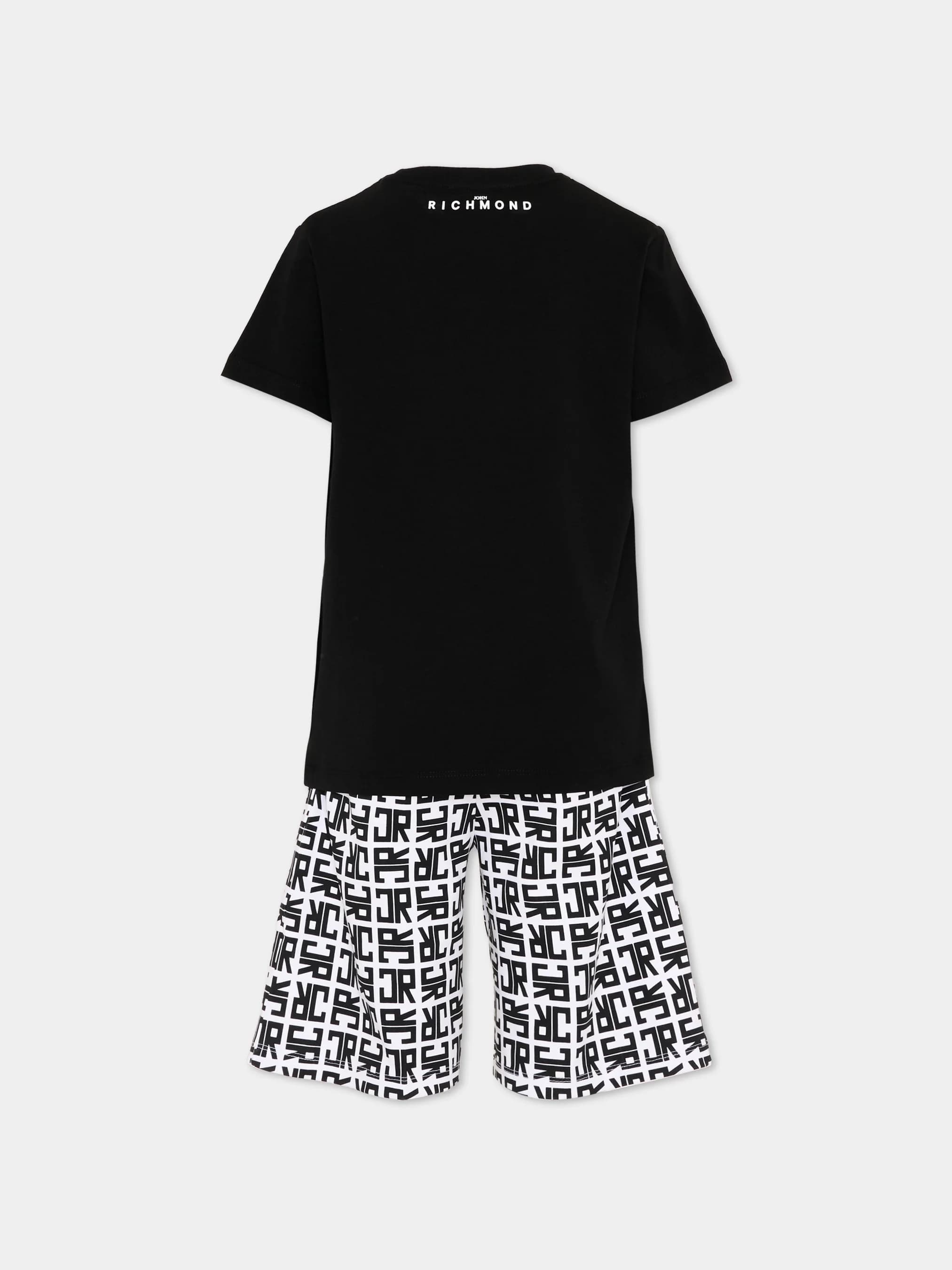 John Richmond Junior Dziecięcy zestaw T-shirt i szorty ZAGA z monogramem JR - 2