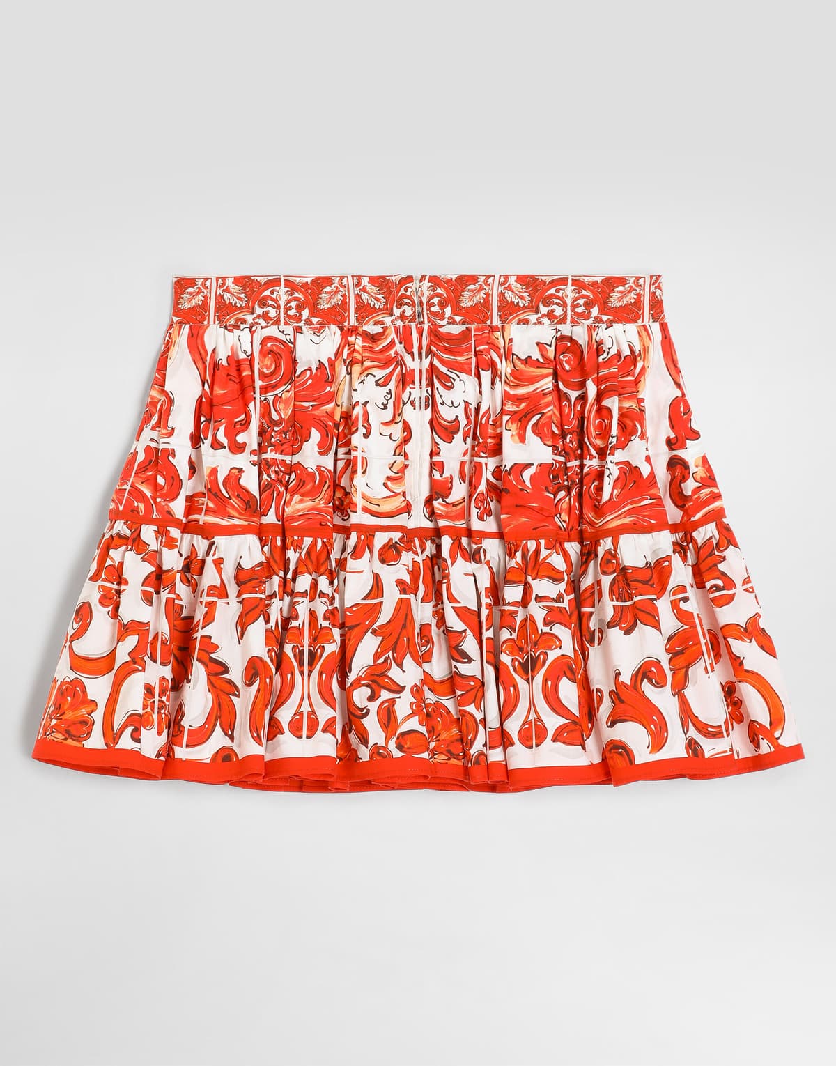 Dolce & Gabbana Kids Girls Majolica-Print Poplin Skirt - 2