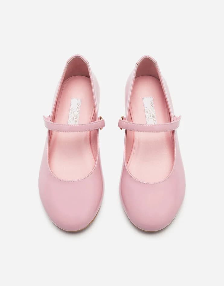 Dolce & Gabbana Kids Дитячі рожеві лаковані туфлі Мері Джейн - 5