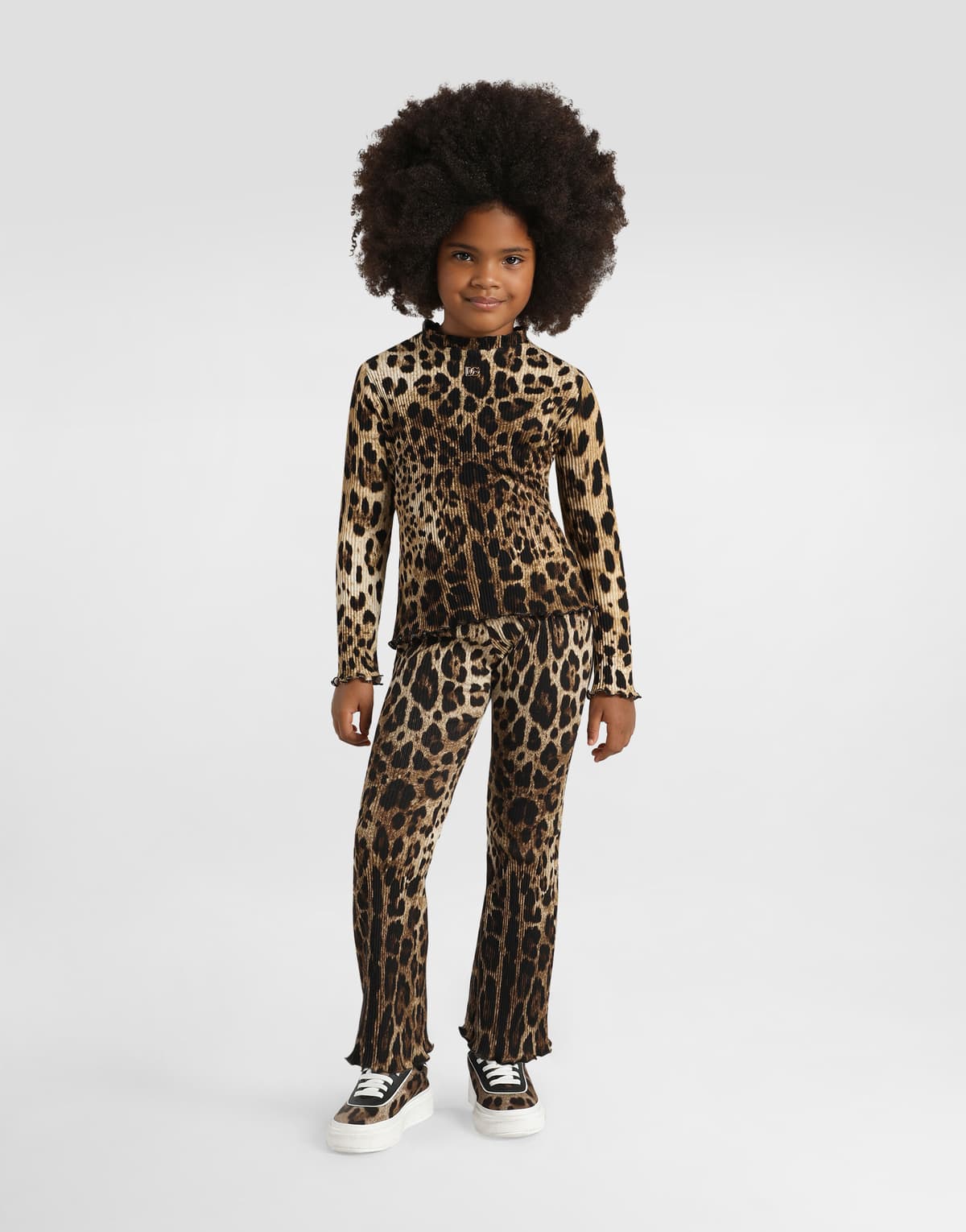 Dolce & Gabbana Kids Дитячий рубчастий гольф з леопардовим принтом - 2