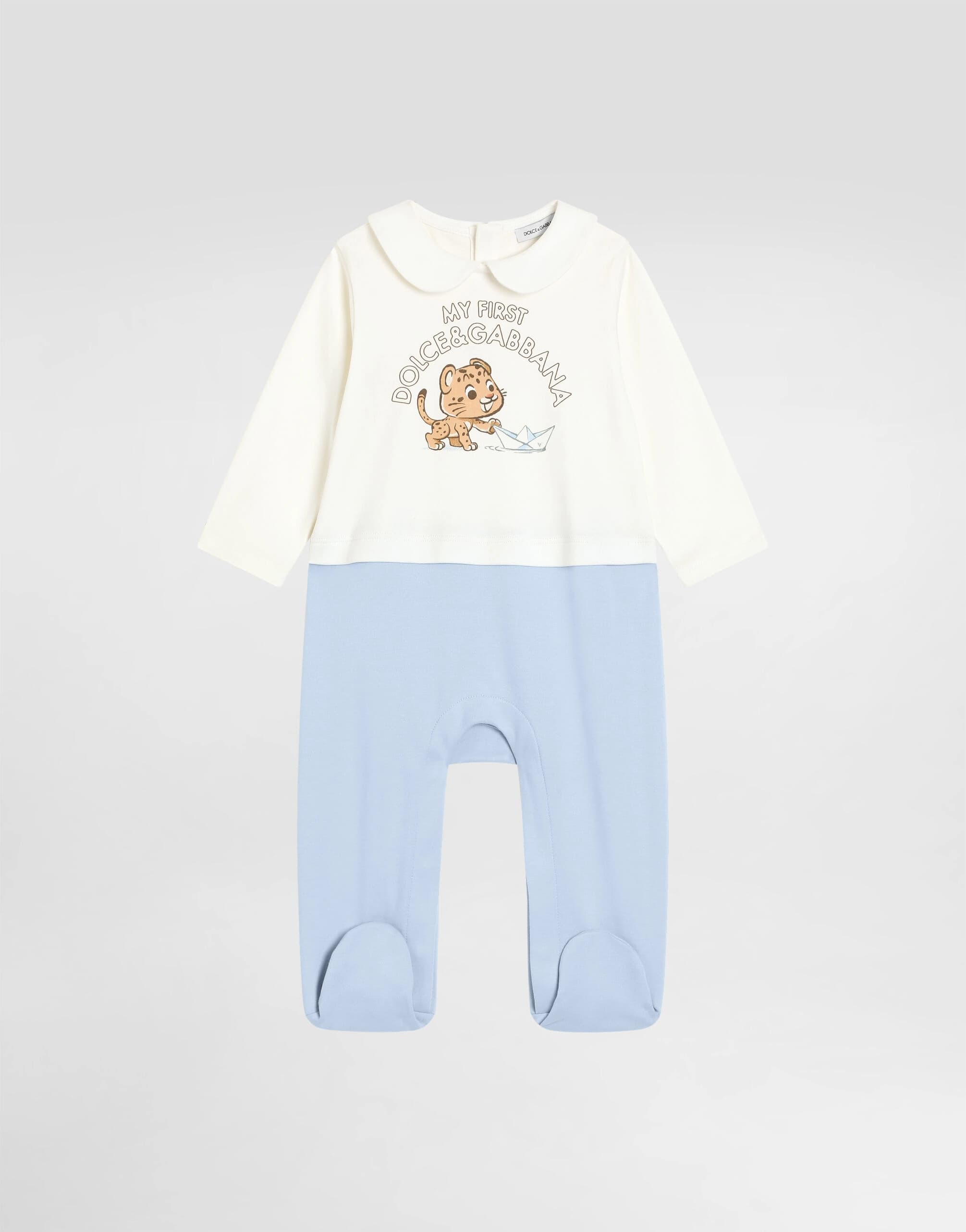 Dolce & Gabbana Kids 3-częściowy zestaw prezentowy z interloku z nadrukiem leoparda i łodzi - 2