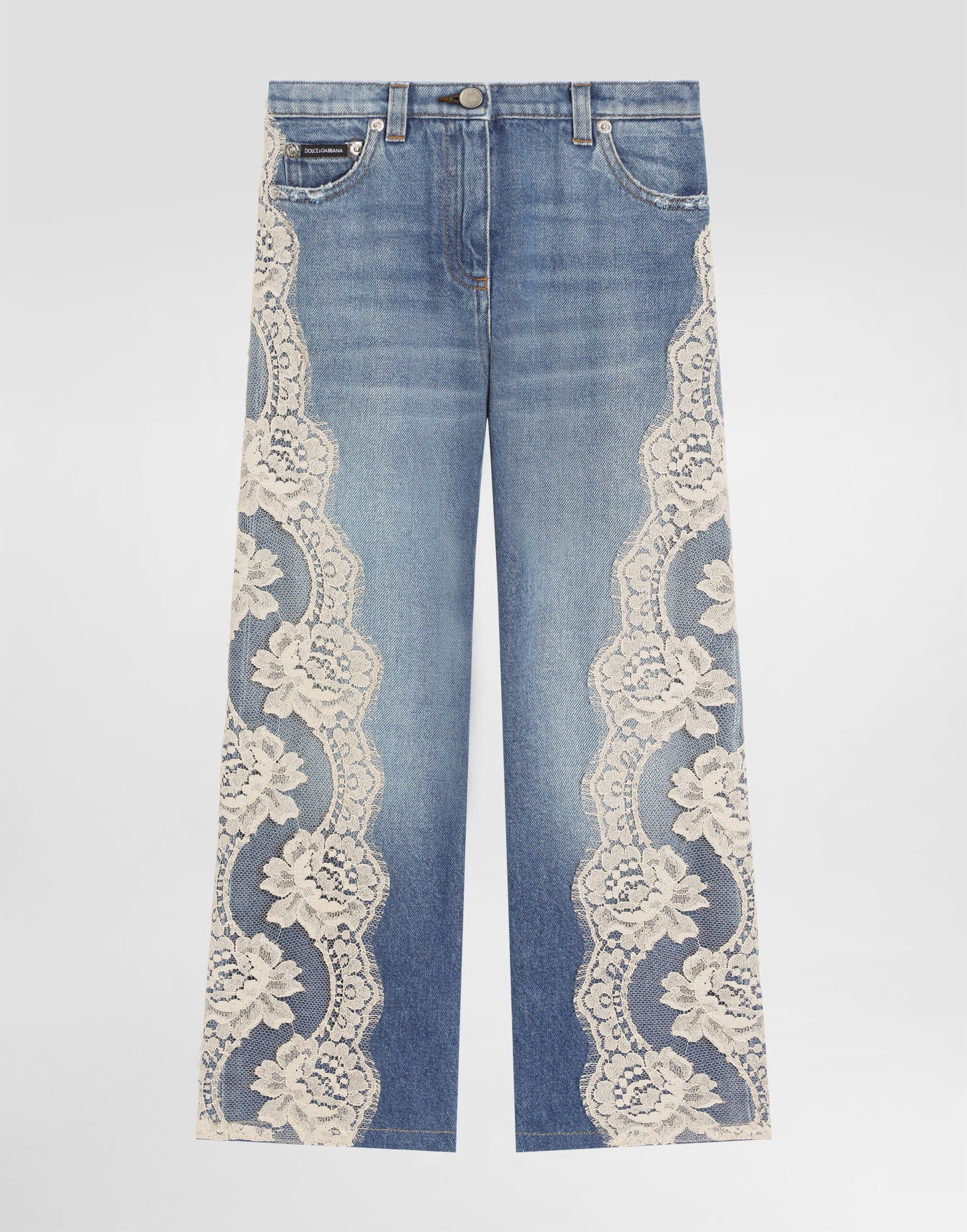 Dolce & Gabbana Kids dziecięce wielokolorowe spodnie jeansowe z pięcioma kieszeniami - 1