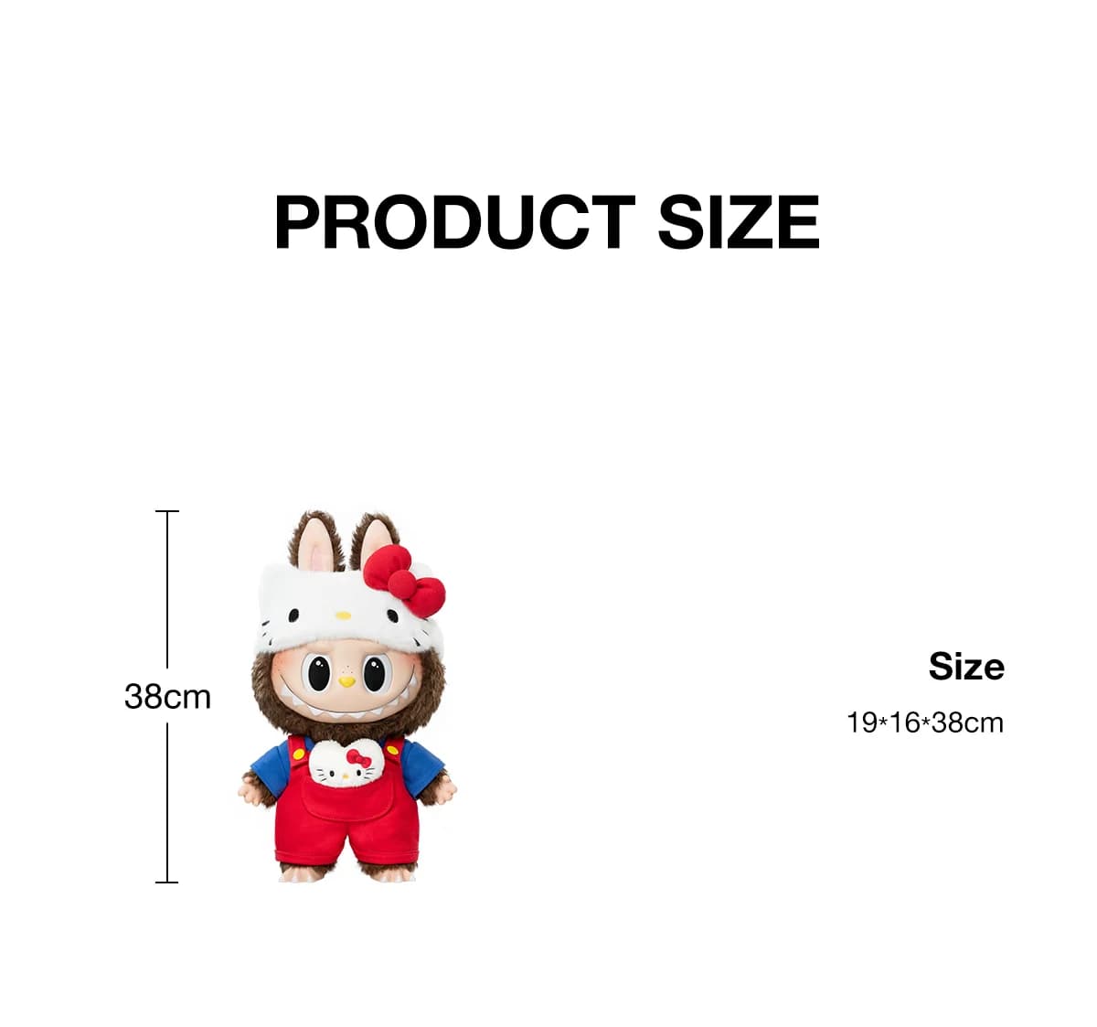 POP MART The Monsters Hello Kitty Vinyl Plush Doll – Duża Kolekcjonerska Maskotka Labubu x Sanrio (38 cm) - 3
