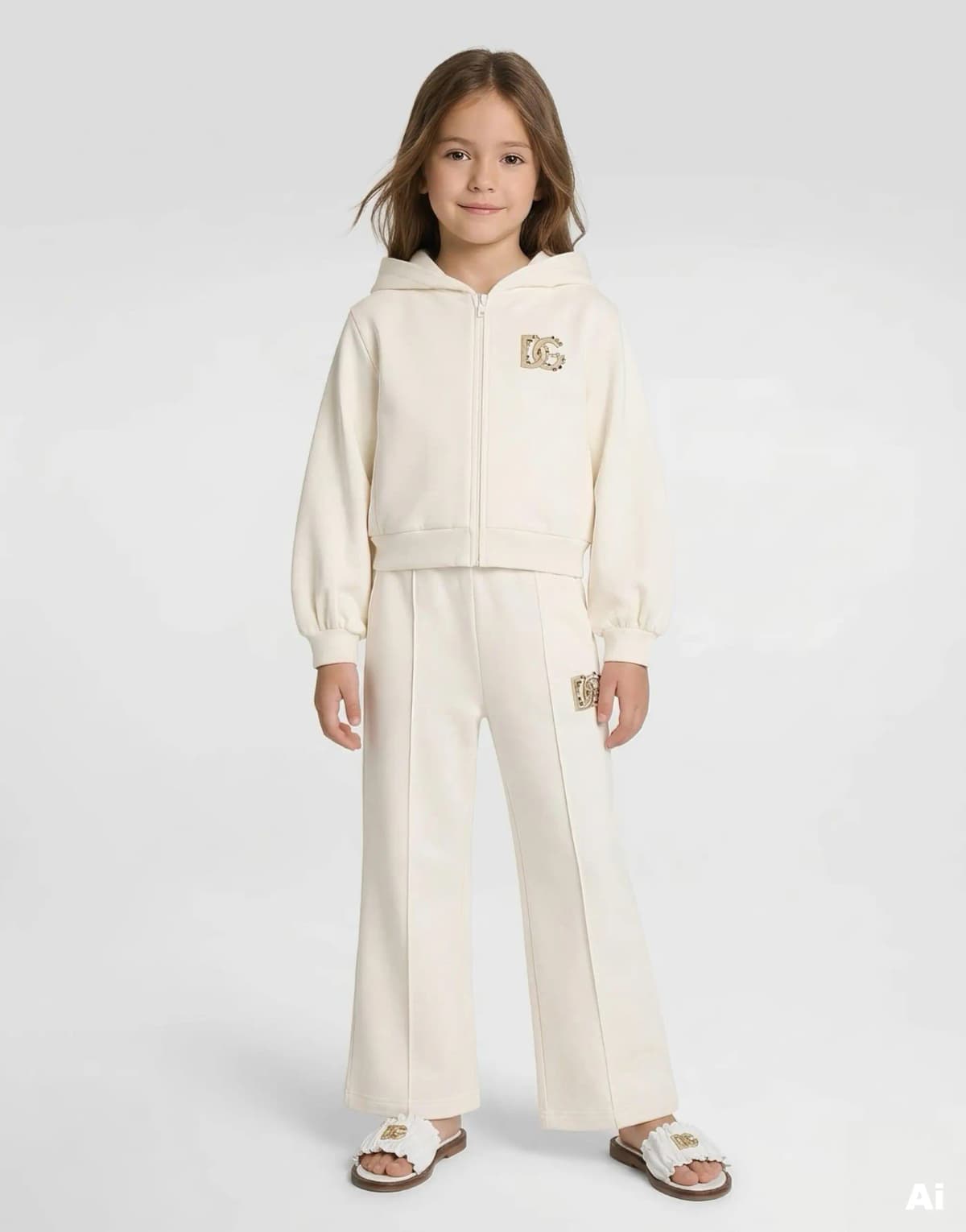 Dolce & Gabbana Kids дитяча толстовка з капюшоном з вишивкою DG та стразами - 5
