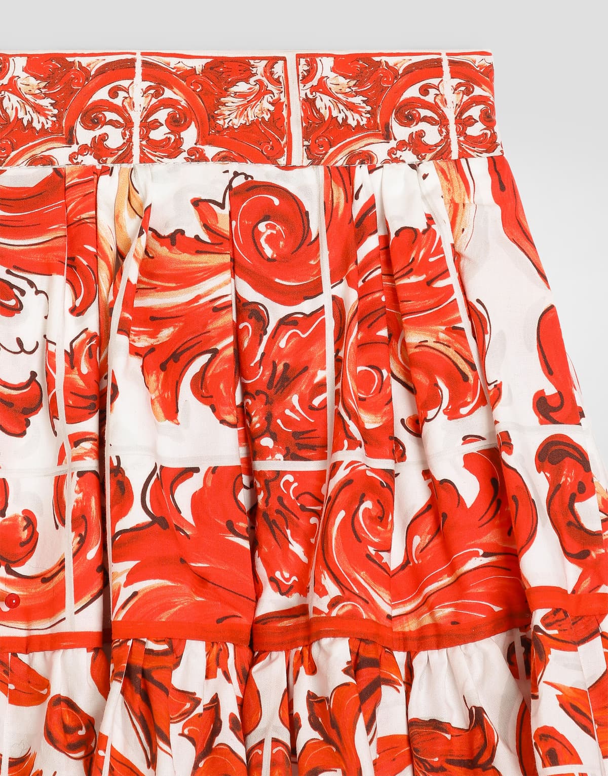 Dolce & Gabbana Kids Girls Majolica-Print Poplin Skirt - 3