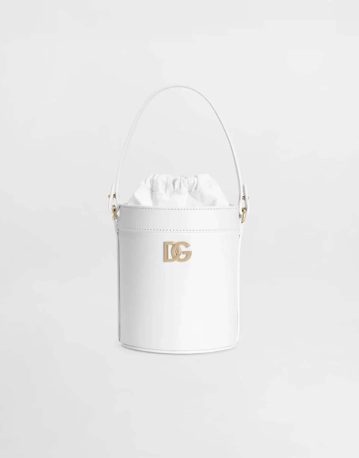 Dolce & Gabbana Kids Nappa Calfskin Bucket Bag White