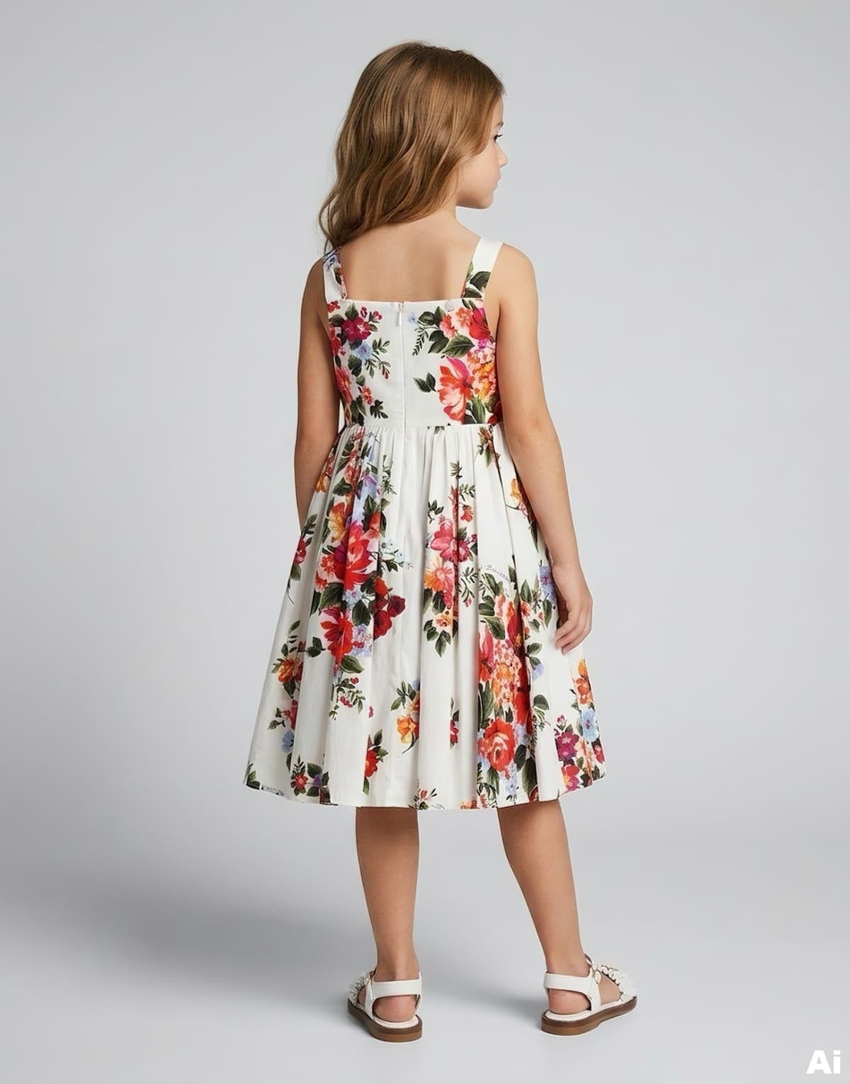 Сукня Dolce & Gabbana Kids із поплін з принтом квіткового букета - 3
