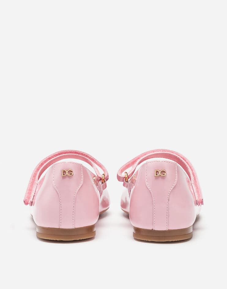 Dolce & Gabbana Kids Дитячі рожеві лаковані туфлі Мері Джейн - 4