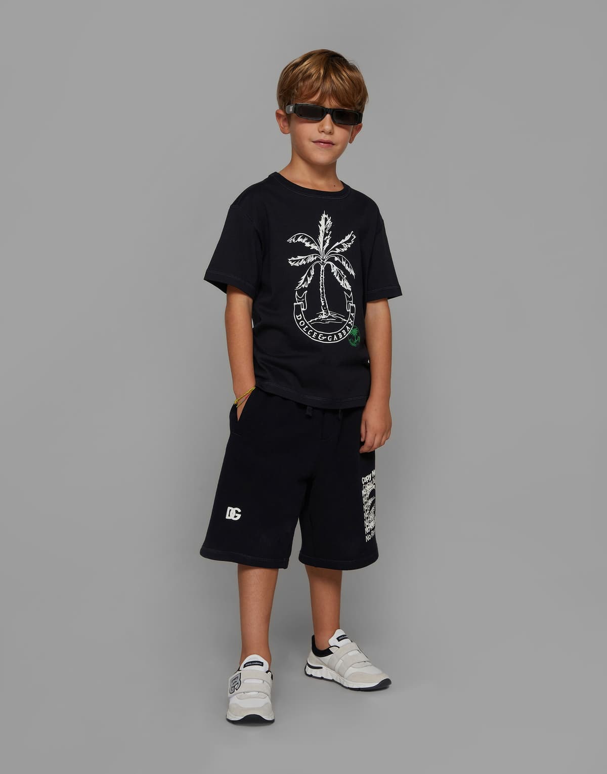 Sneakersy Dolce & Gabbana Kids DG z łączonych materiałów - 5