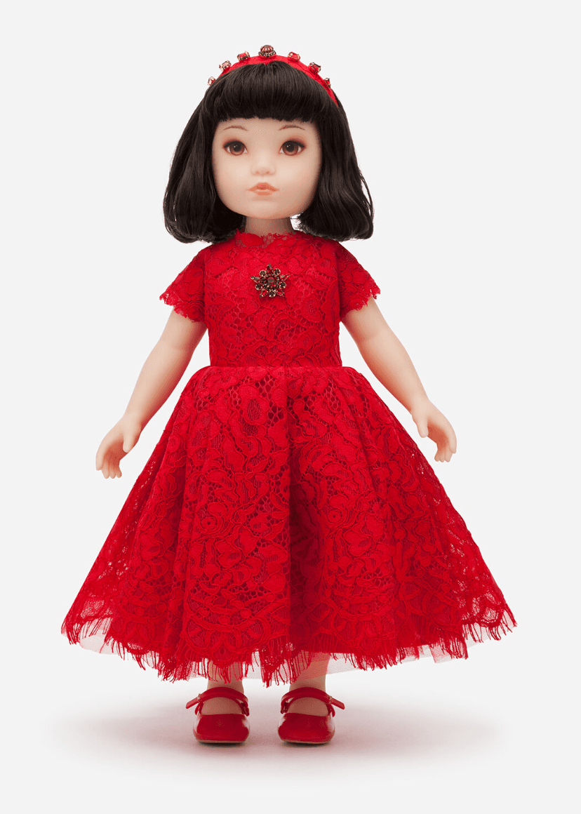 Лялька Dolce&Gabbana Kids у мереживній сукні - 1