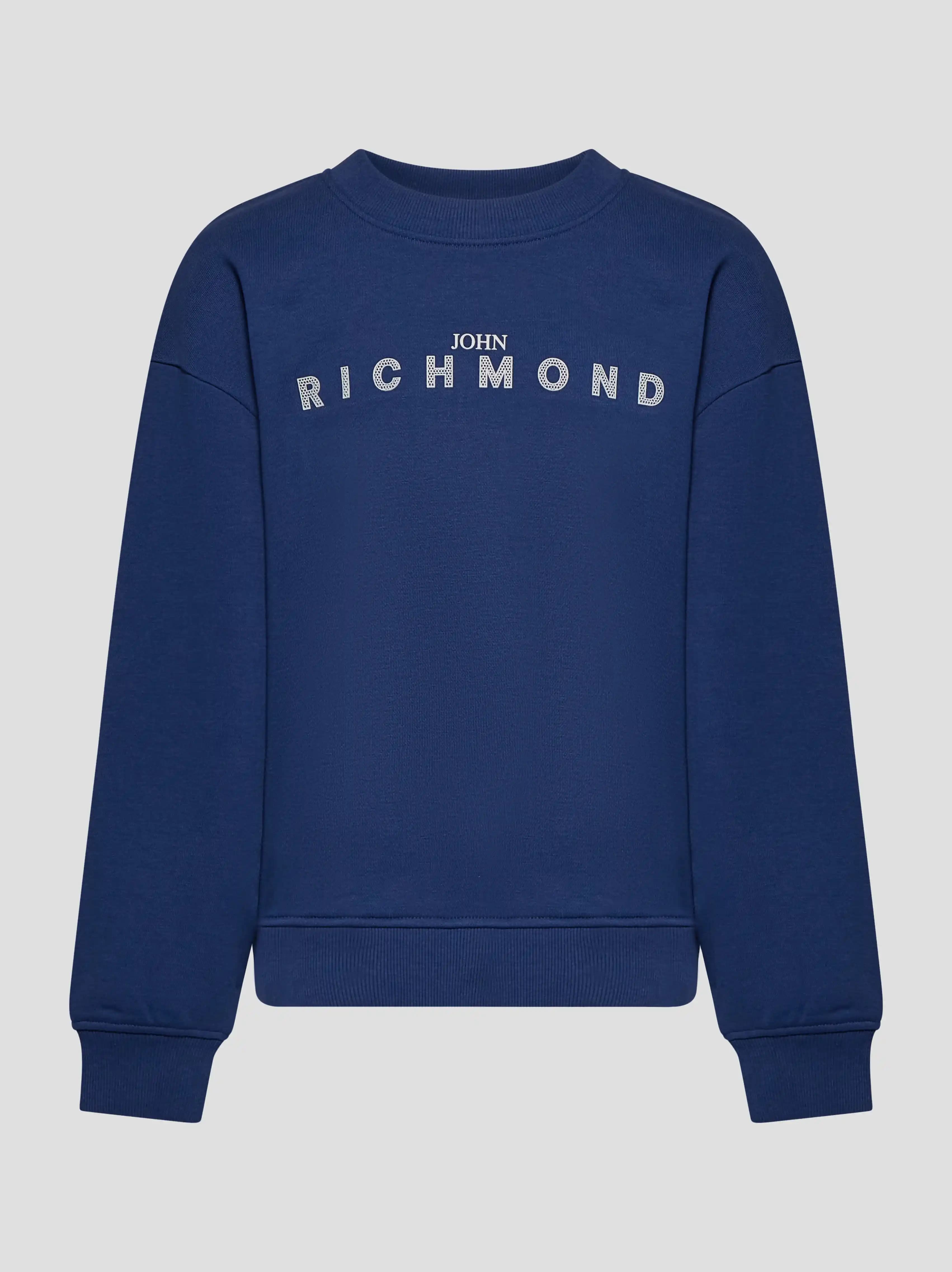 John Richmond Junior dziecięca bluza Oriza z okrągłym dekoltem z brokatowym logo JOHN RICHMOND - 1