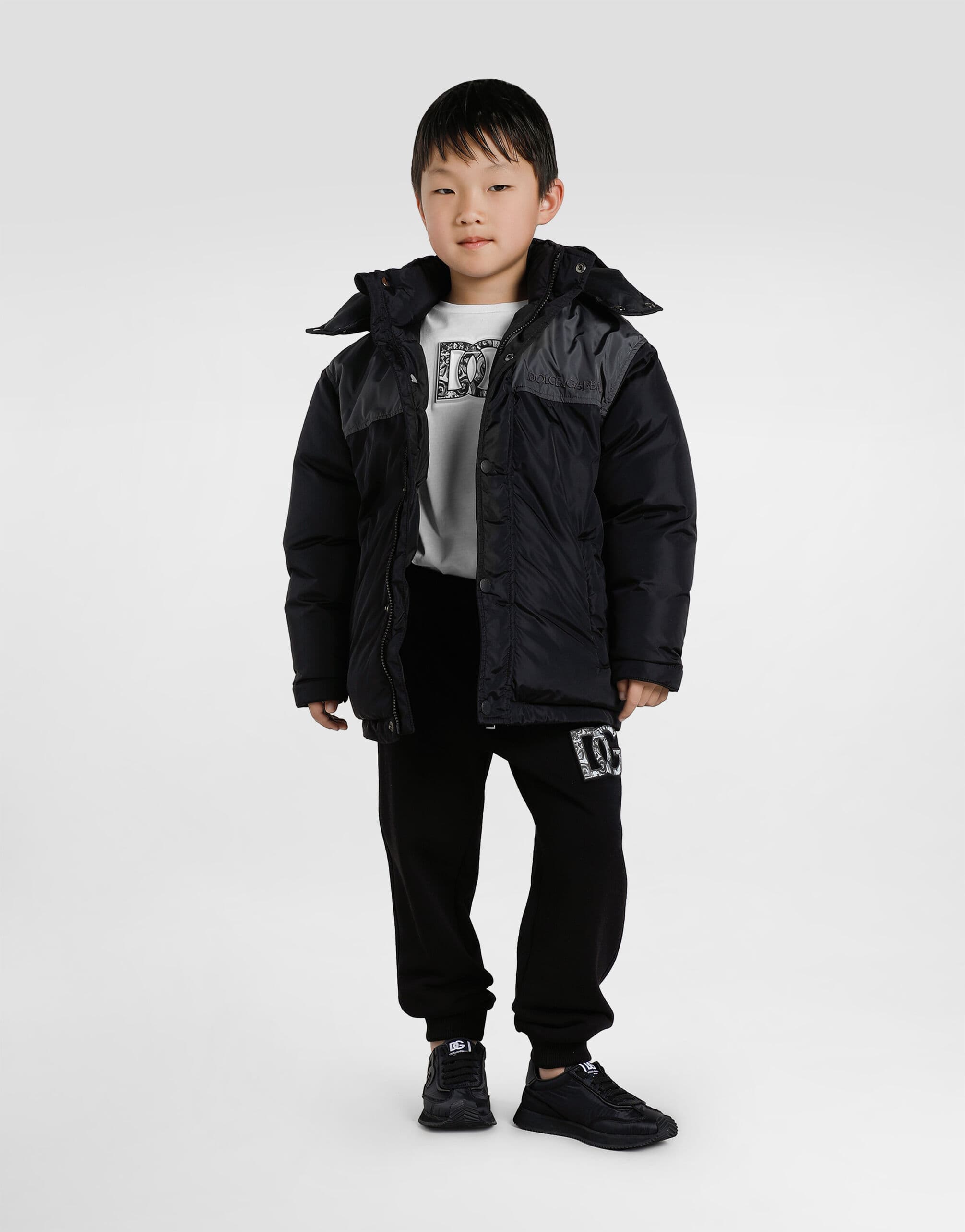 Dolce & Gabbana Kids Дитячі кросівки з нейлону та наппи з телячої шкіри - 5