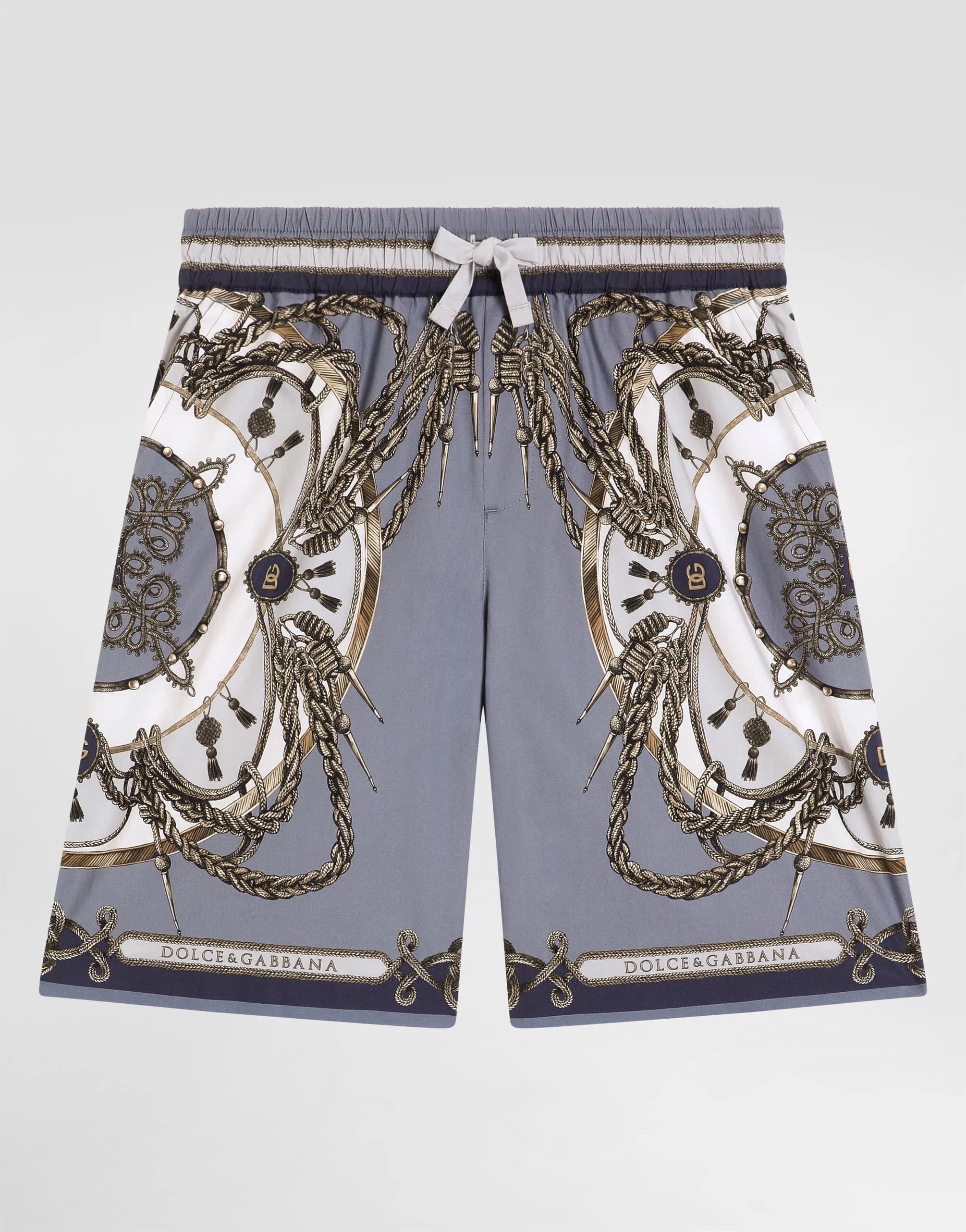 Dolce & Gabbana Kids dziecięce bermudy z popliny z nadrukiem cargo, oversized - 1