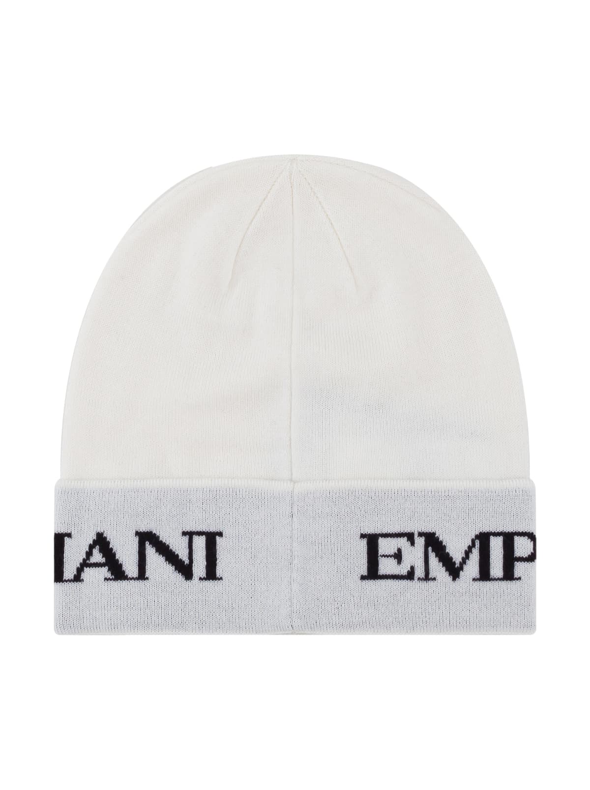 Emporio Armani Kids Knitted White Hat and Scarf Set with Intarsia Logo - 4