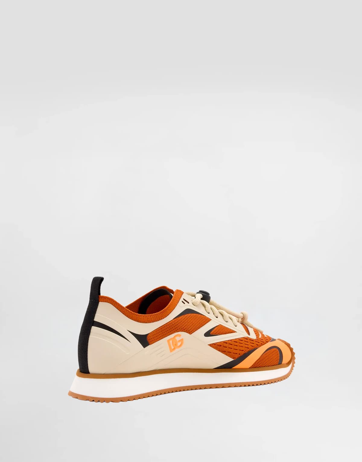Dolce & Gabbana Kids' Orange Knit Mesh Low-Top Sneakers with DG Logo - 5