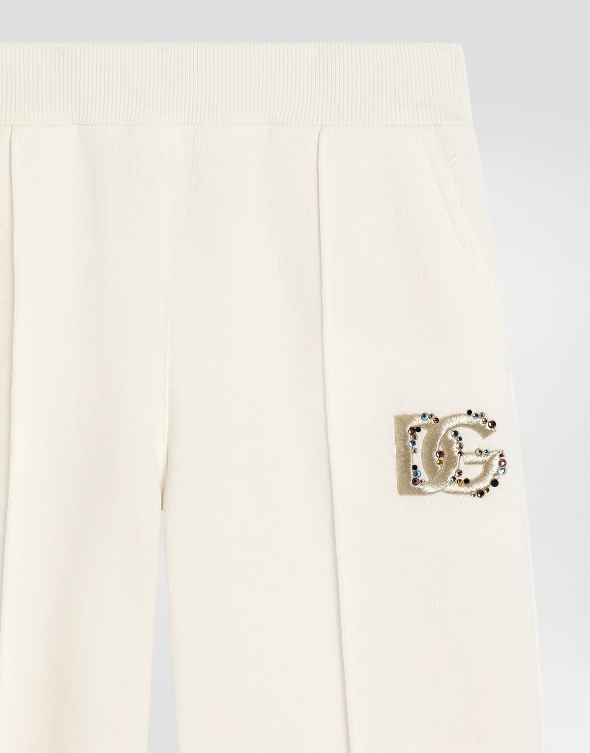 Dolce & Gabbana Kids дитячі флісові штани з вишивкою DG та стразами - 3