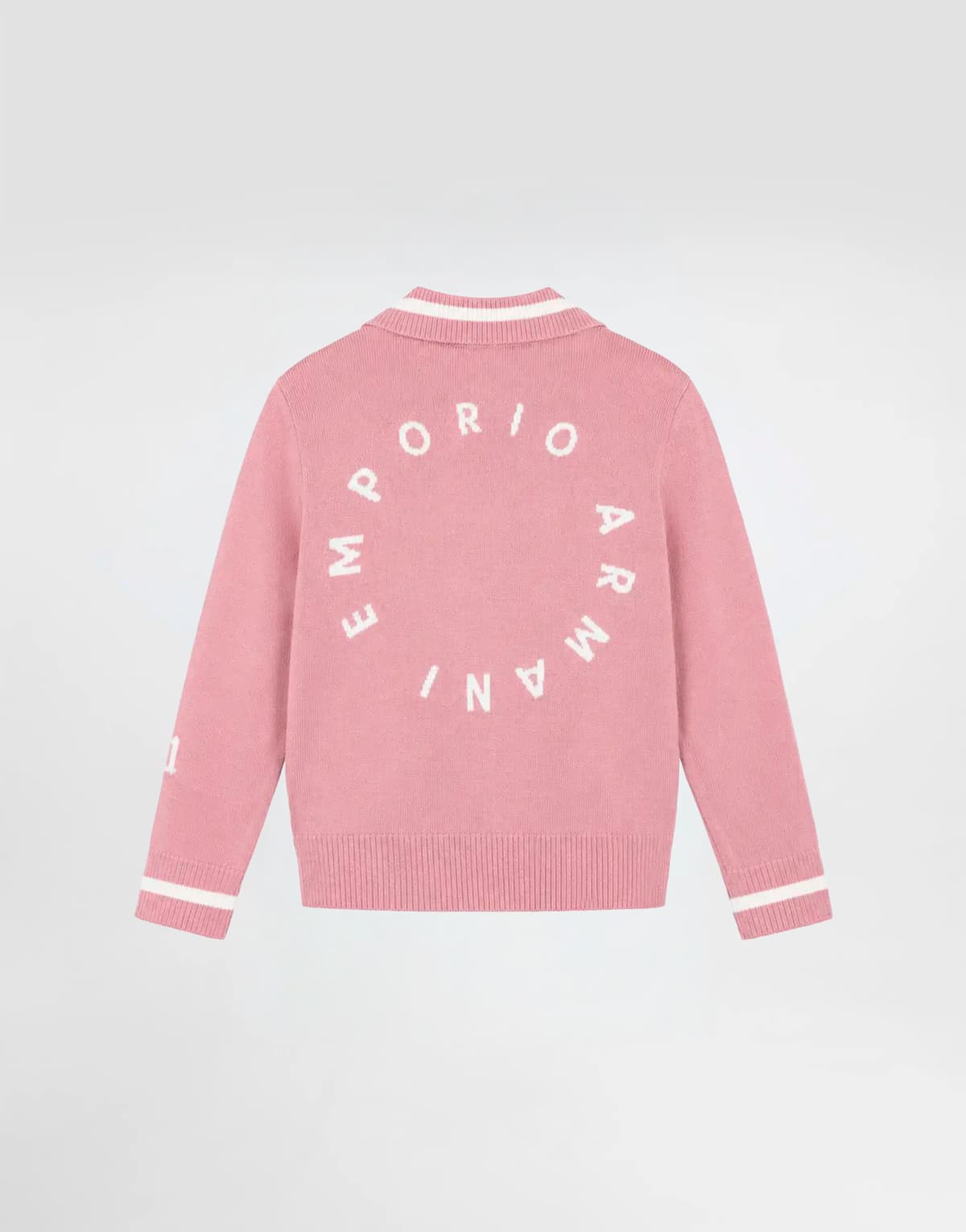 Emporio Armani Dziecięcy teksturowany sweter polo z motywami varsity - 2