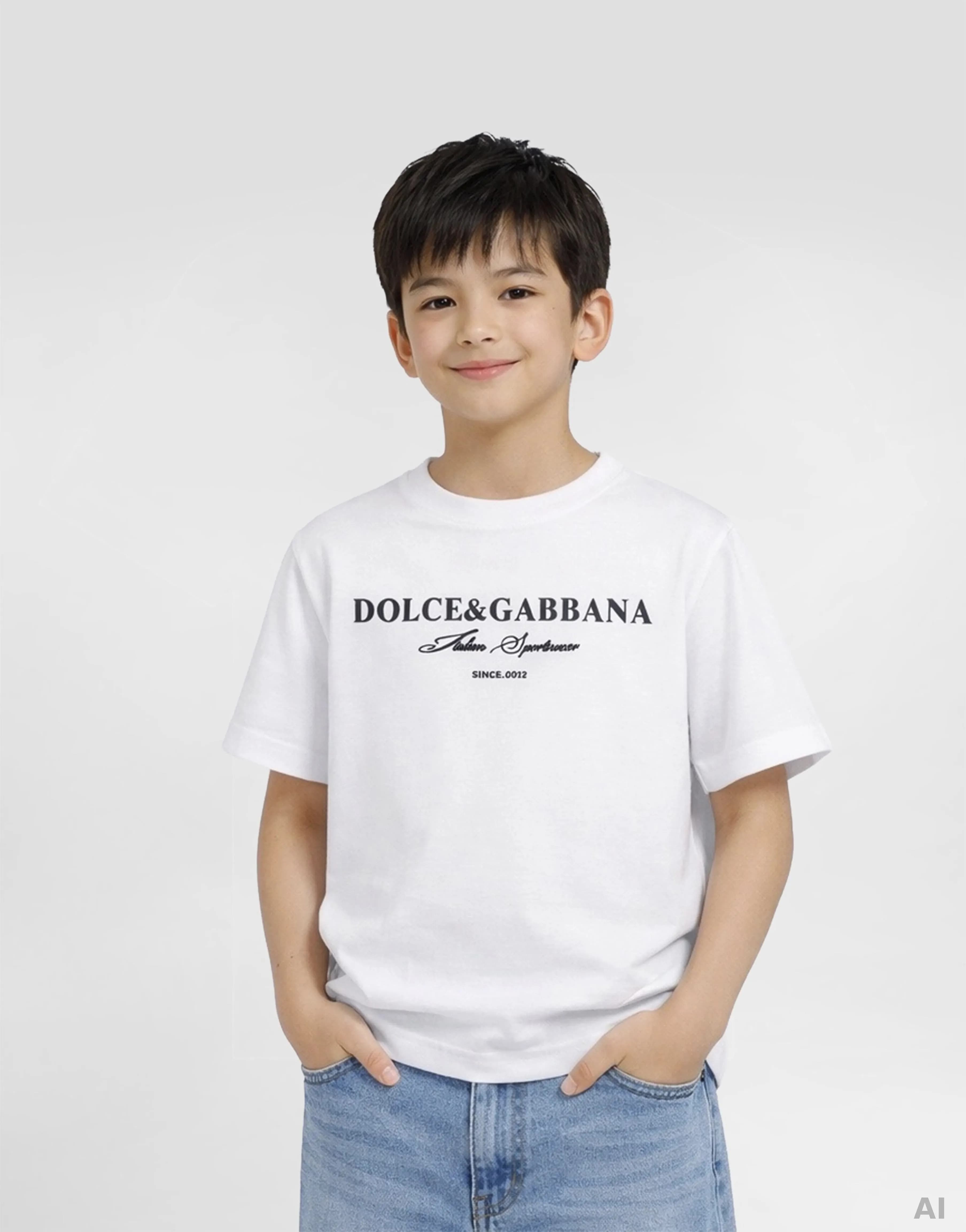 Dolce & Gabbana Kids Фірмова Біла Футболка Джерсі - 5
