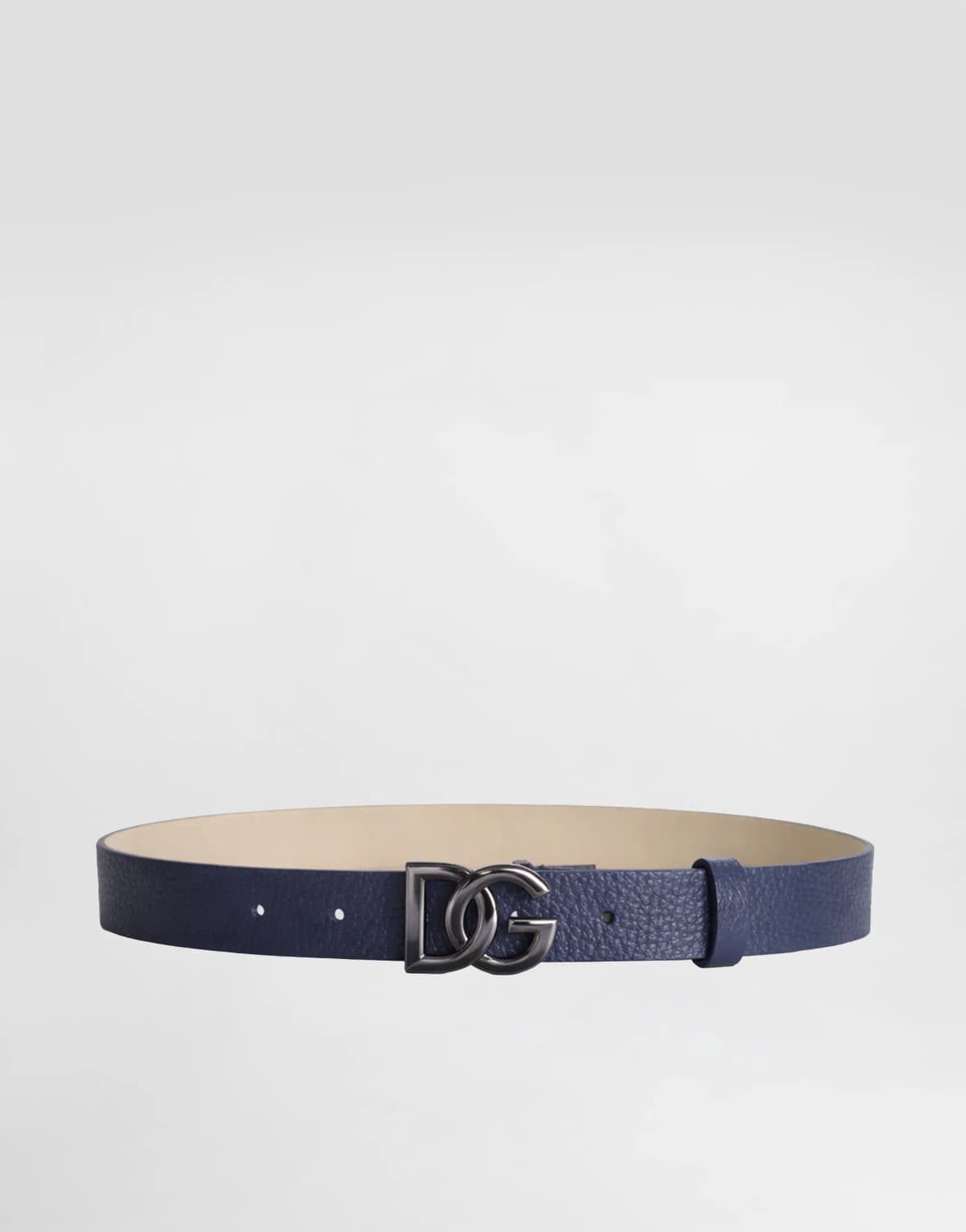 Dolce & Gabbana Kids Calfskin Leather Belt with DG Buckle