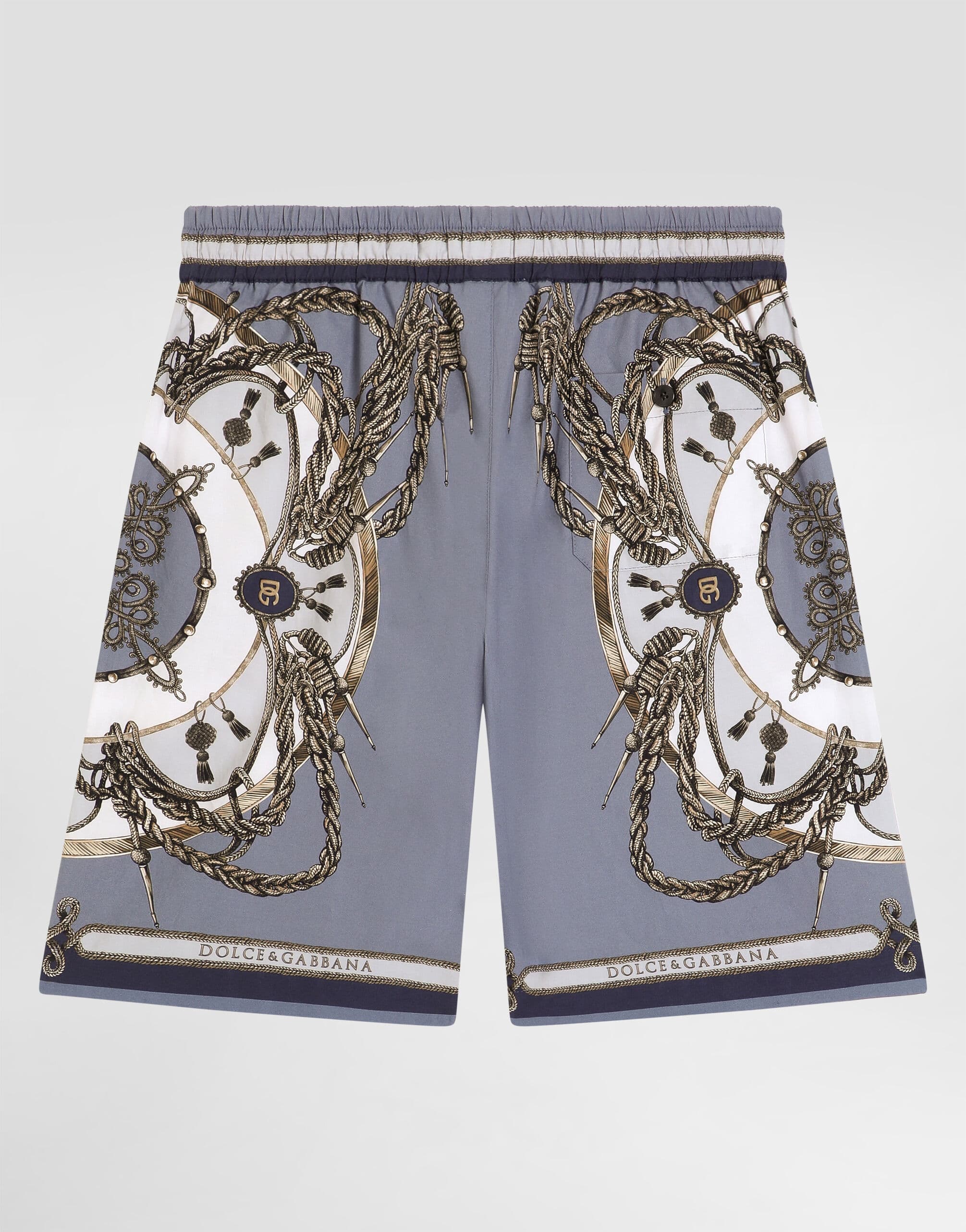 Dolce & Gabbana Kids dziecięce bermudy z popliny z nadrukiem cargo, oversized - 2