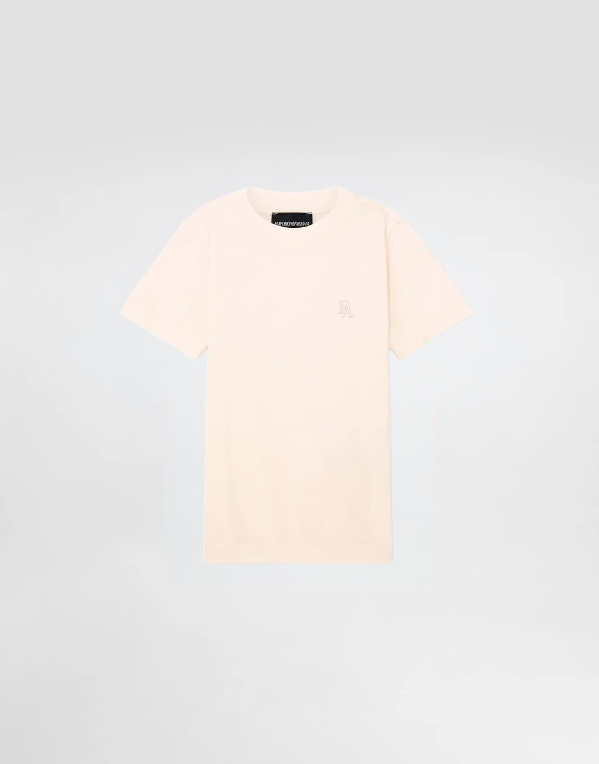 Emporio Armani Dziecięcy T-shirt z mieszanki lyocell z haftowanym logo