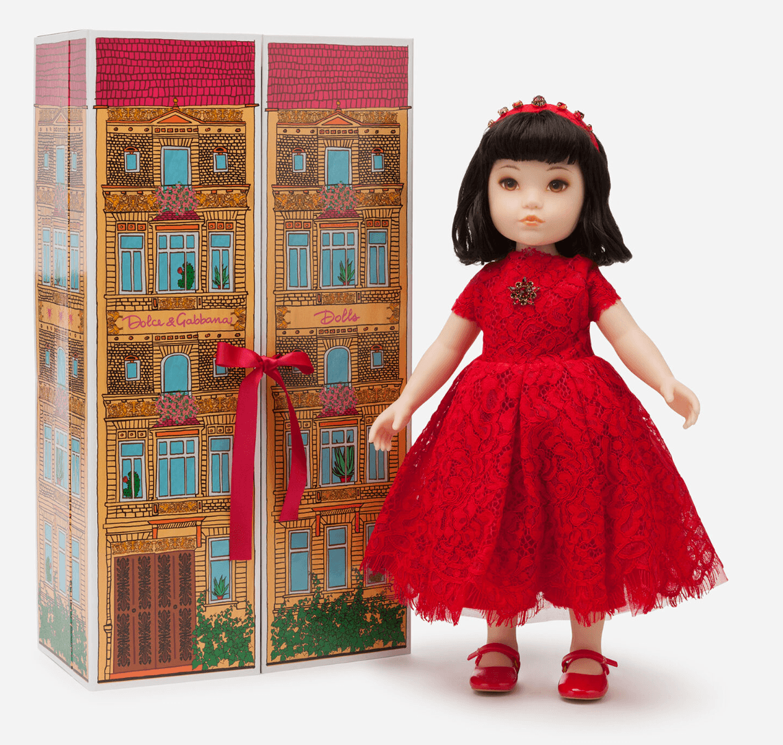 Лялька Dolce&Gabbana Kids у мереживній сукні - 5