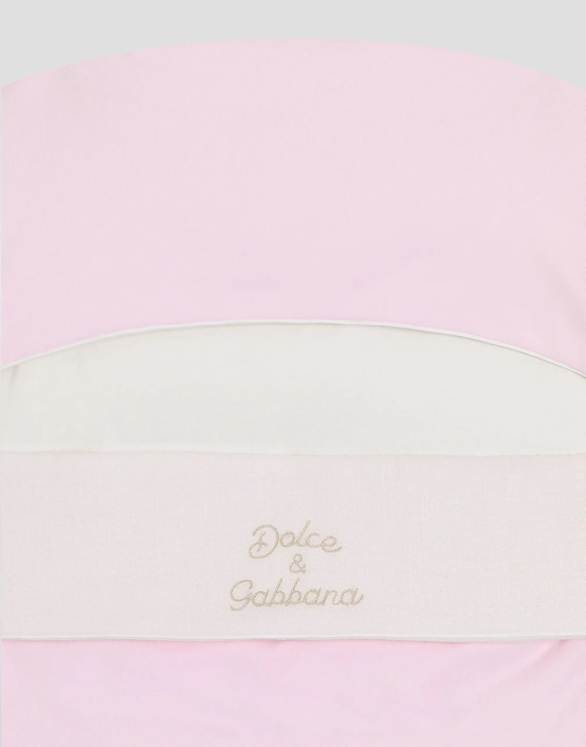 Dolce & Gabbana Kids niemowlęce gniazdko z interloku i lnu z haftem - 4