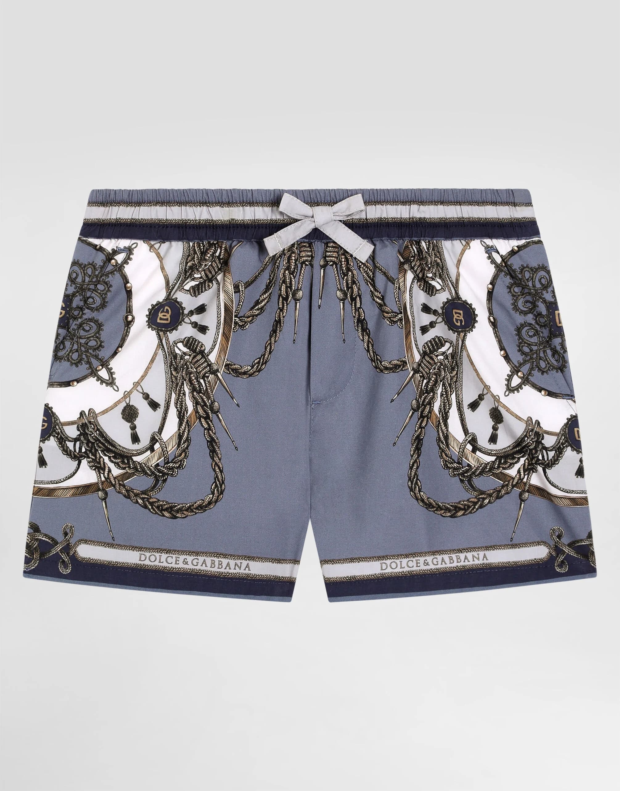 Dolce & Gabbana Kids dziecięce bermudy z popliny z nadrukiem cargo - 1