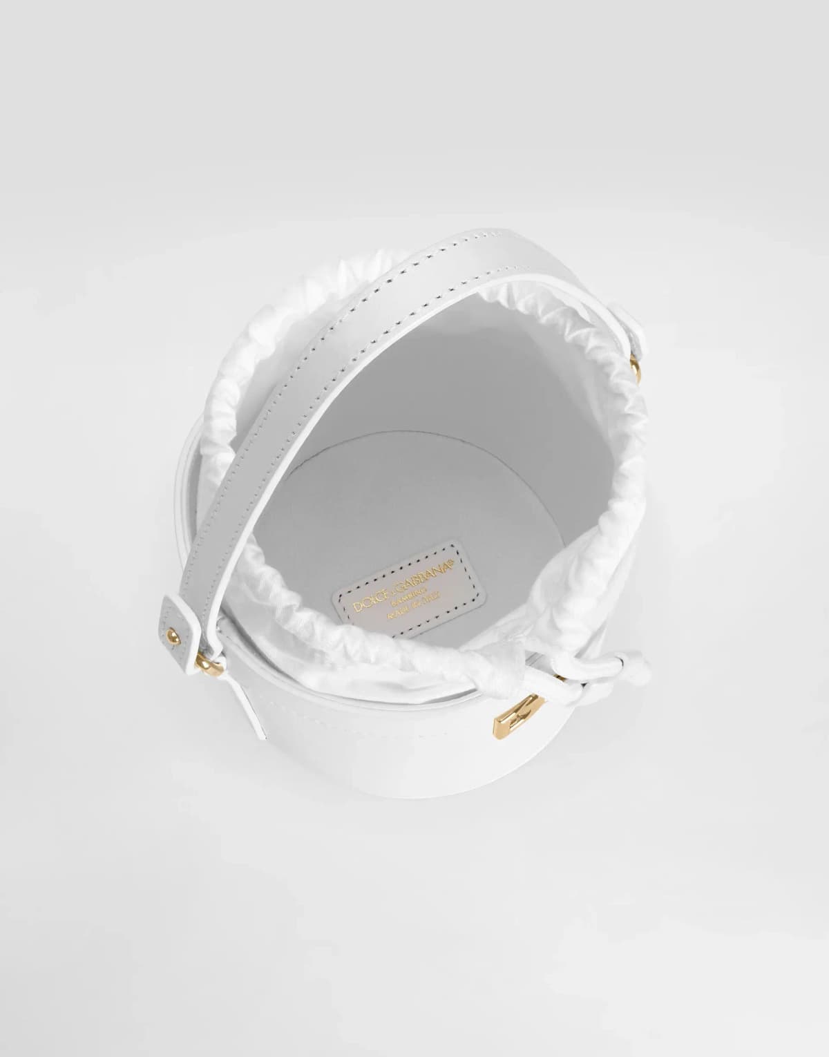 Dolce & Gabbana Kids Nappa Calfskin Bucket Bag White - 4