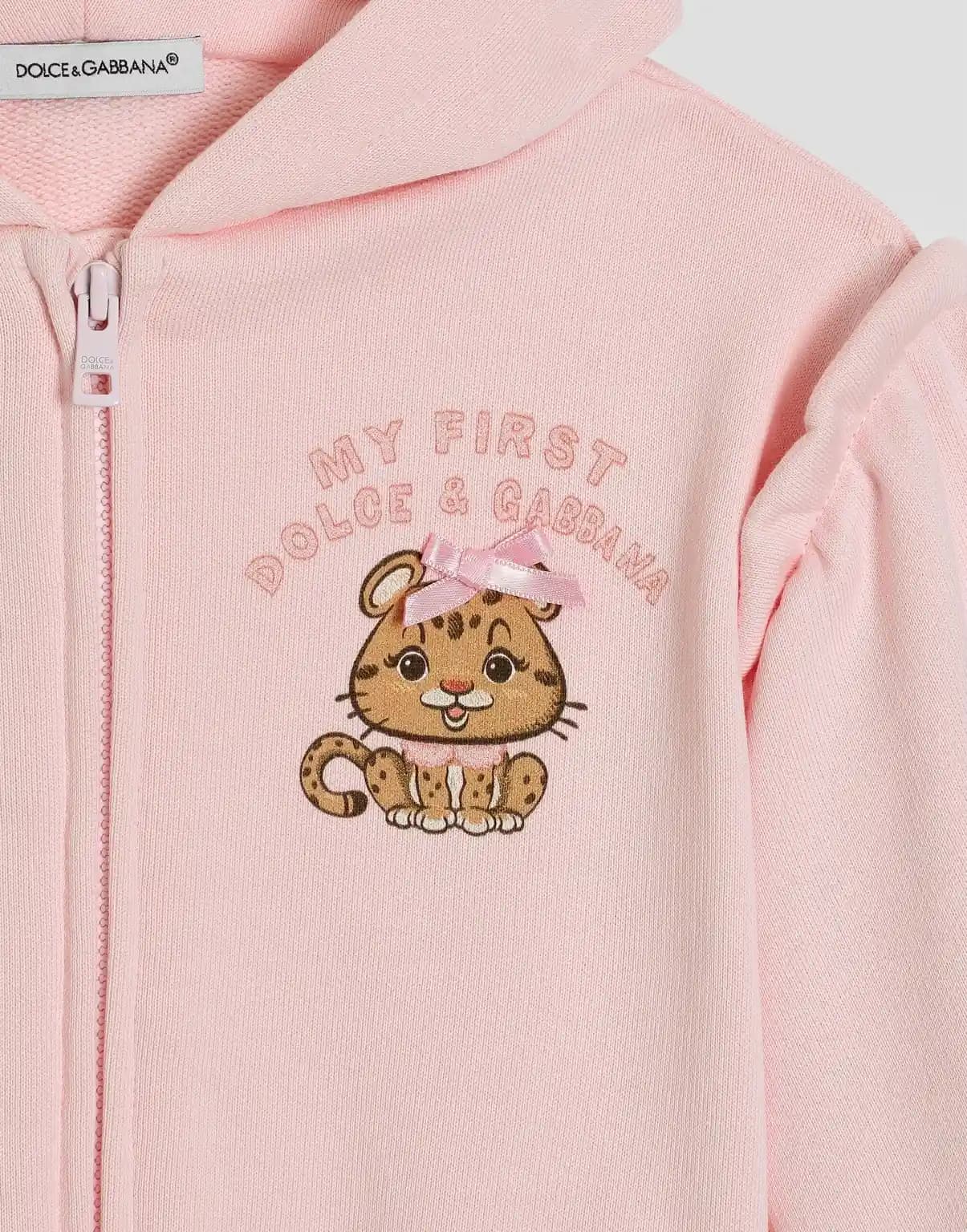 Dolce & Gabbana Kids Дитяча толстовка з капюшоном із леопардовим принтом та бантиком - 3