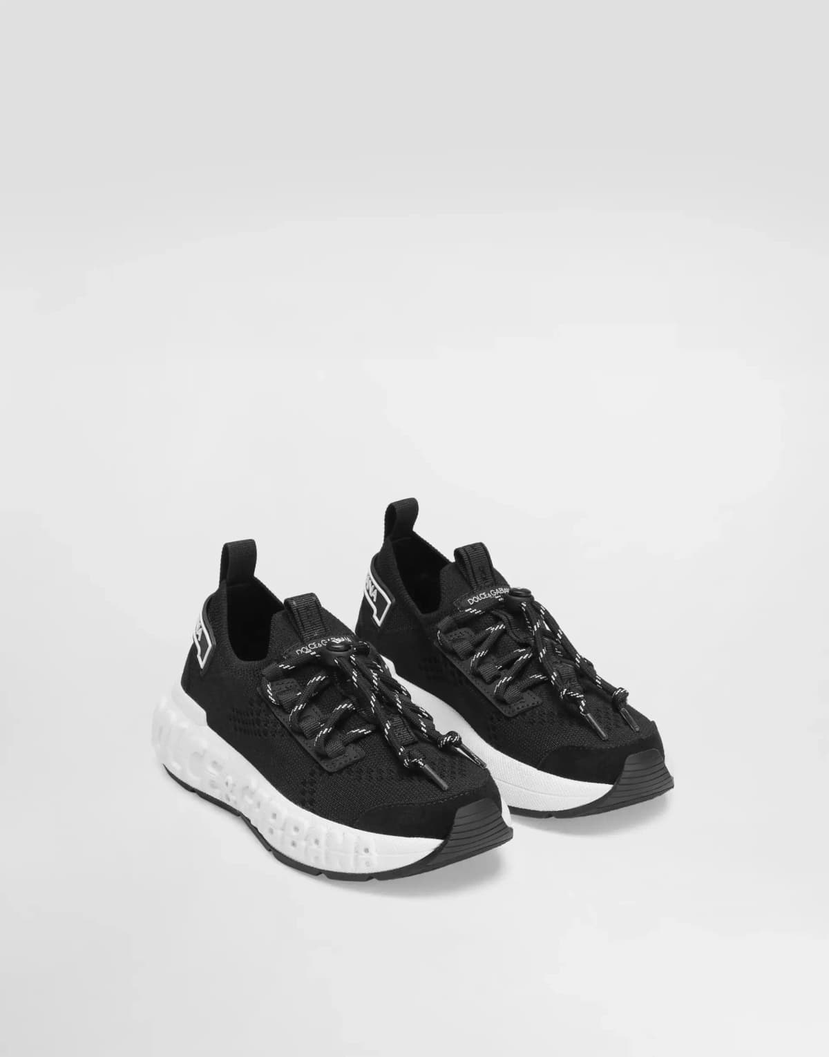 Dolce & Gabbana Kids Дитячі кросівки з джерсі та спилку телячої шкіри - 2