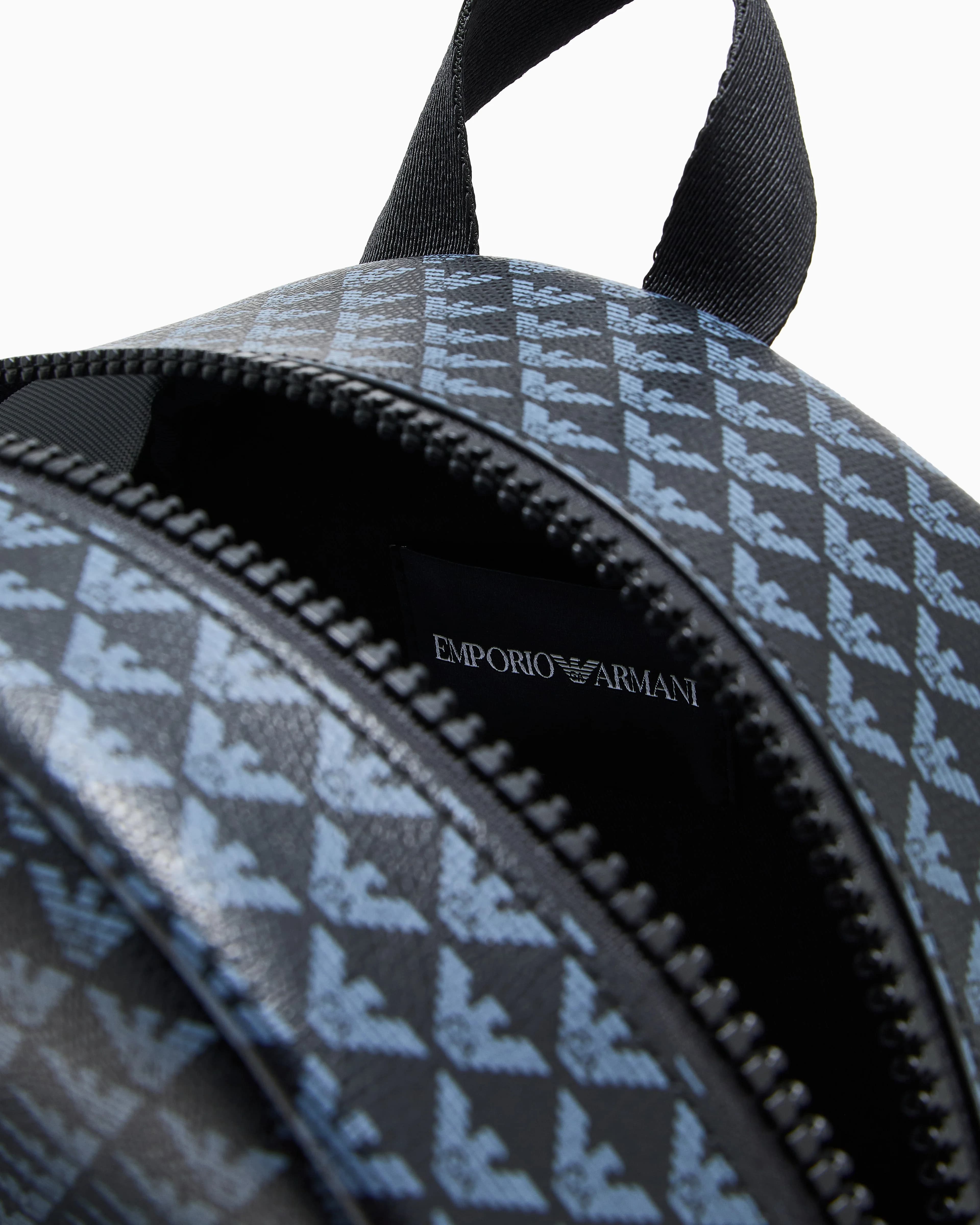 Emporio Armani Kids Backpack with Plaid Pattern - 5