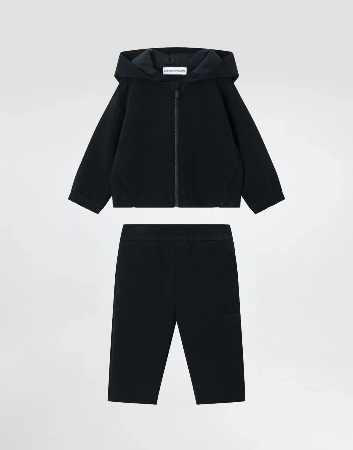 Emporio Armani Dziecięca bluza z kapturem na zamek z żakardu double jersey