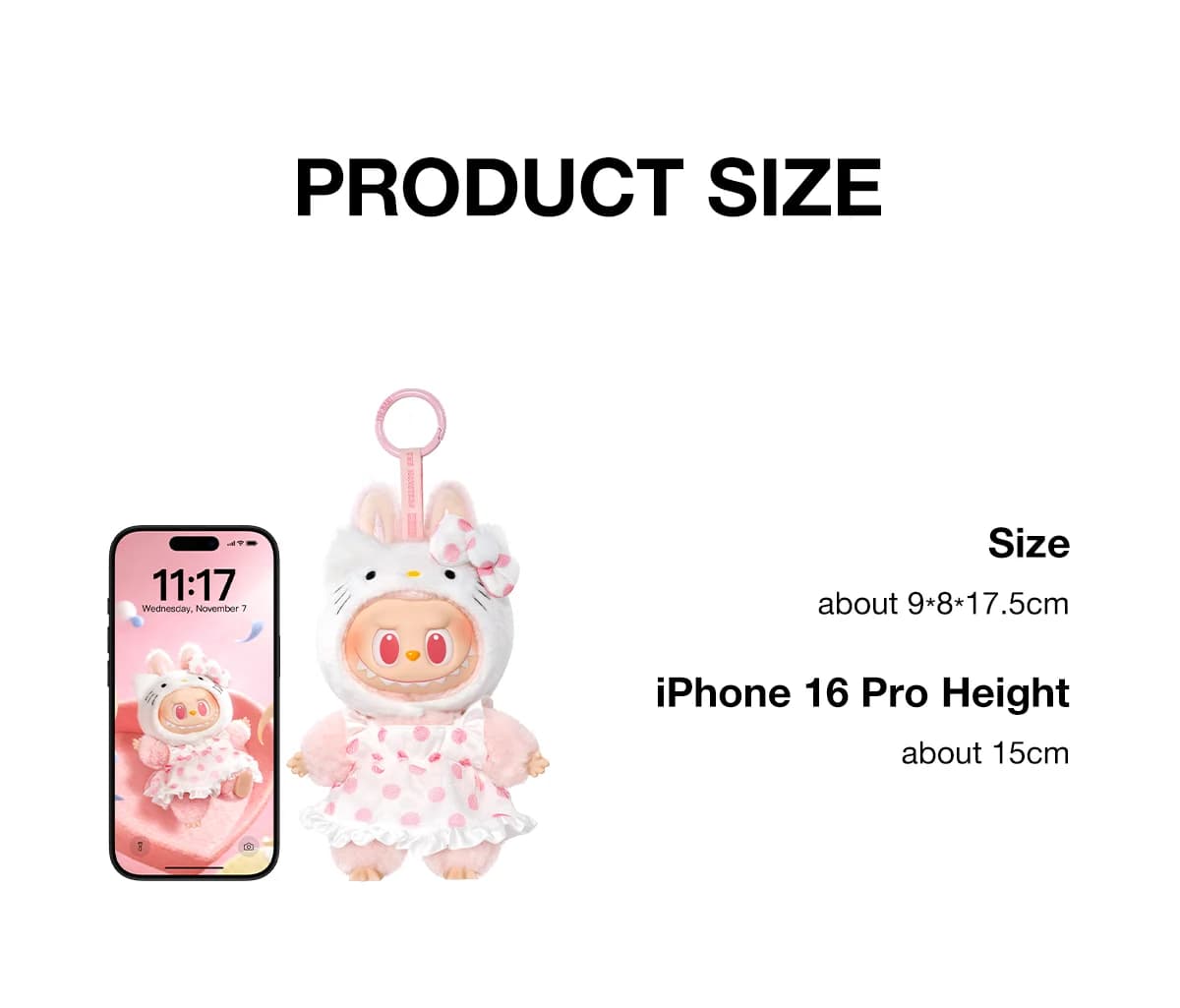 POP MART The Monsters Hello Kitty and Friends Series Vinyl Plush Pendant – Brelok Niespodzianka Labubu x Sanrio - 3